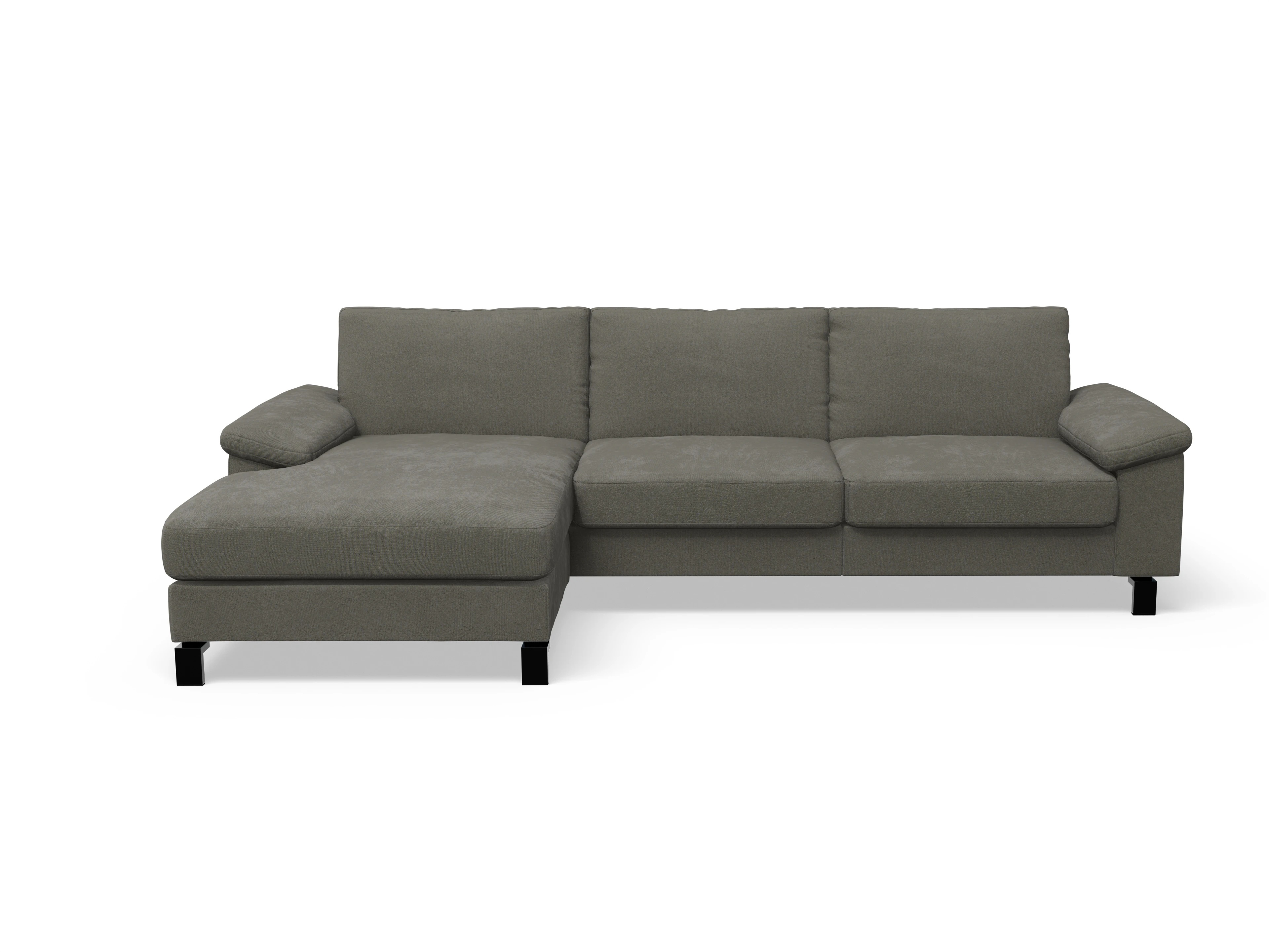 Casco Ecksofa LO Large L Ansicht des Produktes Casco 2.0 Ecksofa links Abschluss offen in Stoff Grau