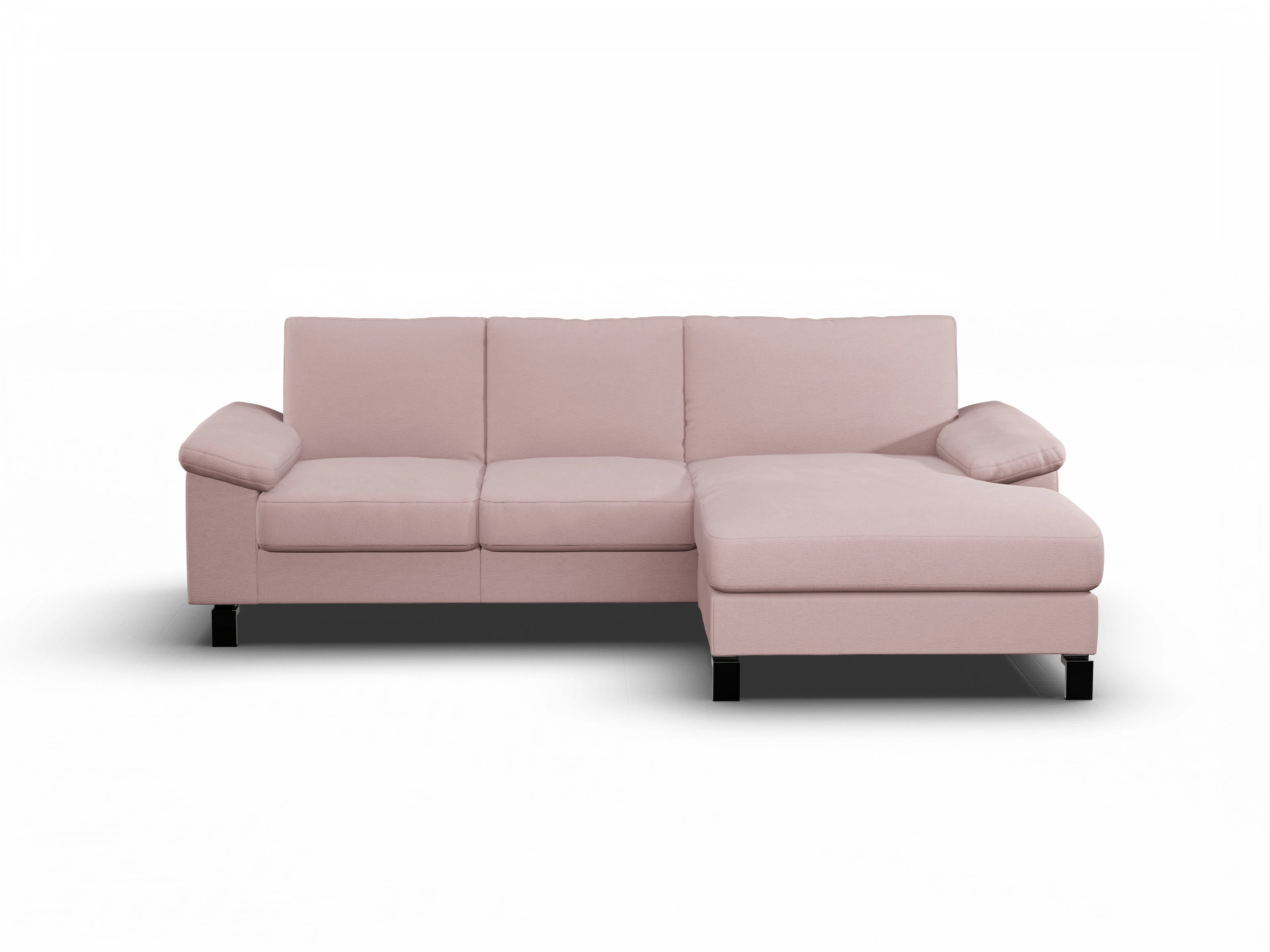 Ansicht des Produktes Casco 2.0 Ecksofa rechts Abschluss offen in Stoff Rosa