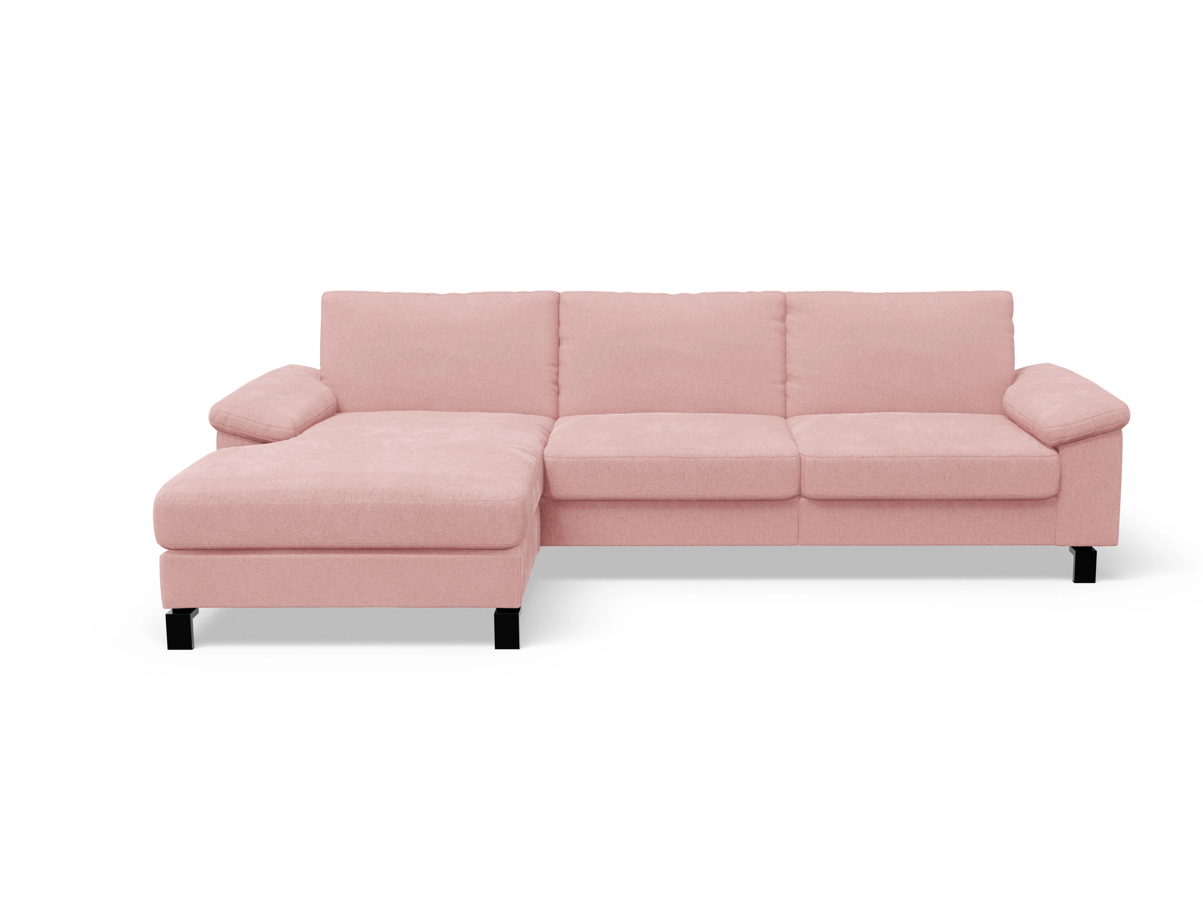 Ansicht des Produktes Casco 2.0 Ecksofa links Abschluss offen in Stoff Rosa