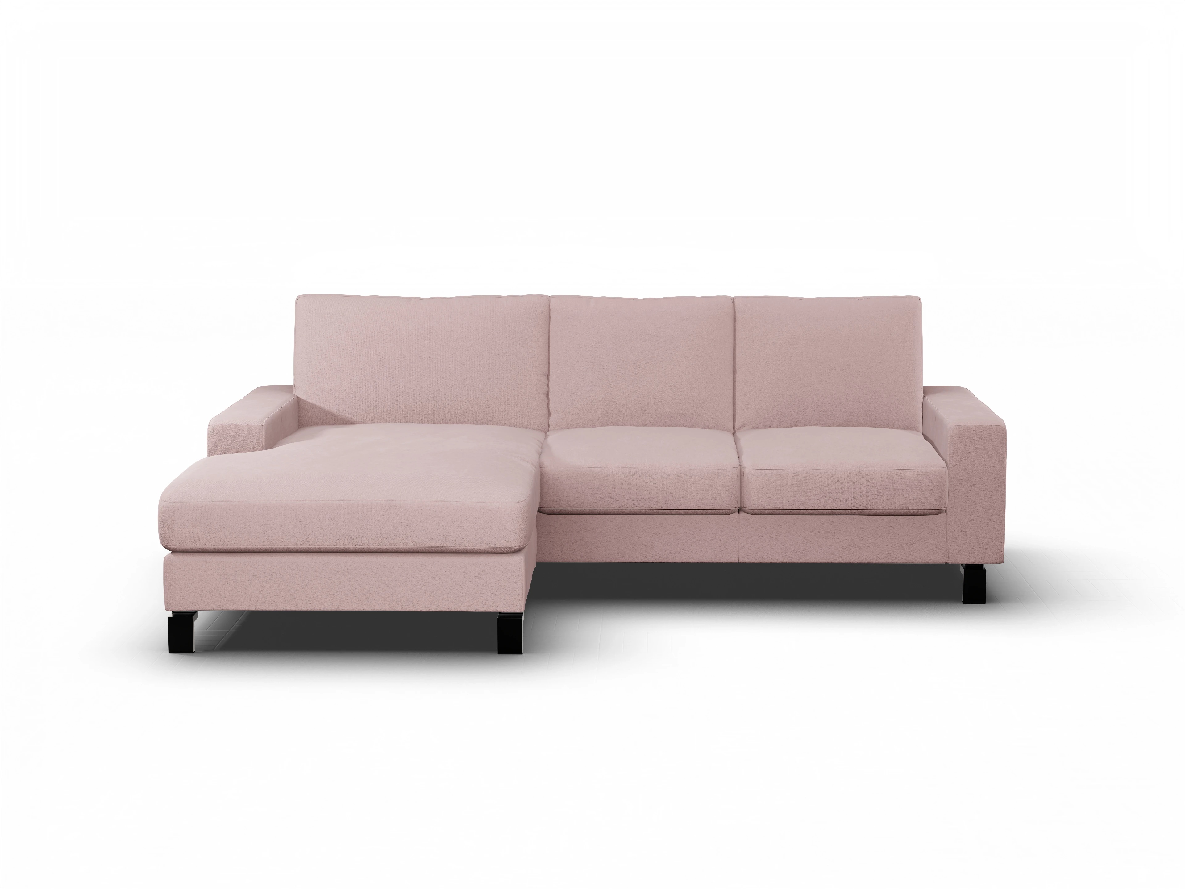 Ansicht des Produktes Casco 2.0 Ecksofa links Abschluss offen in Stoff Rosa