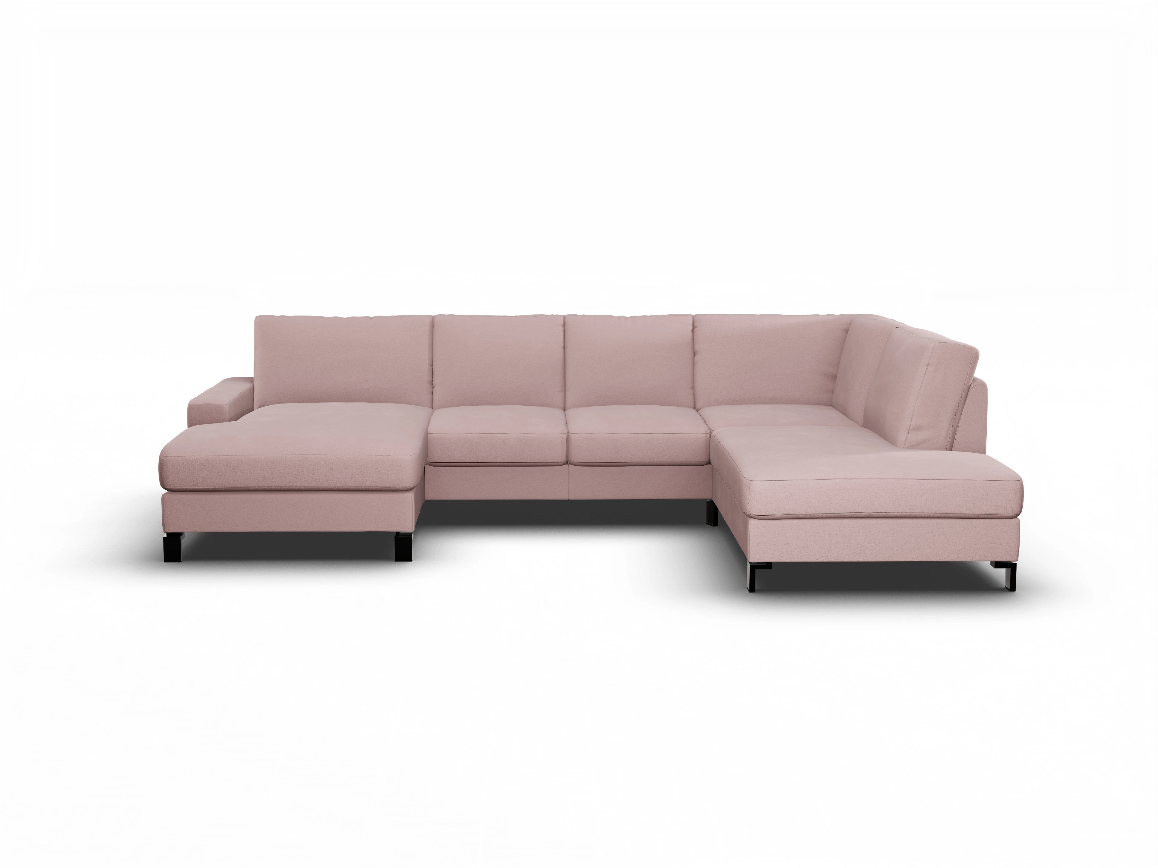 Ansicht des Produktes Casco 2.0 Wohnlandschaft offen beidseitig in Stoff Rosa