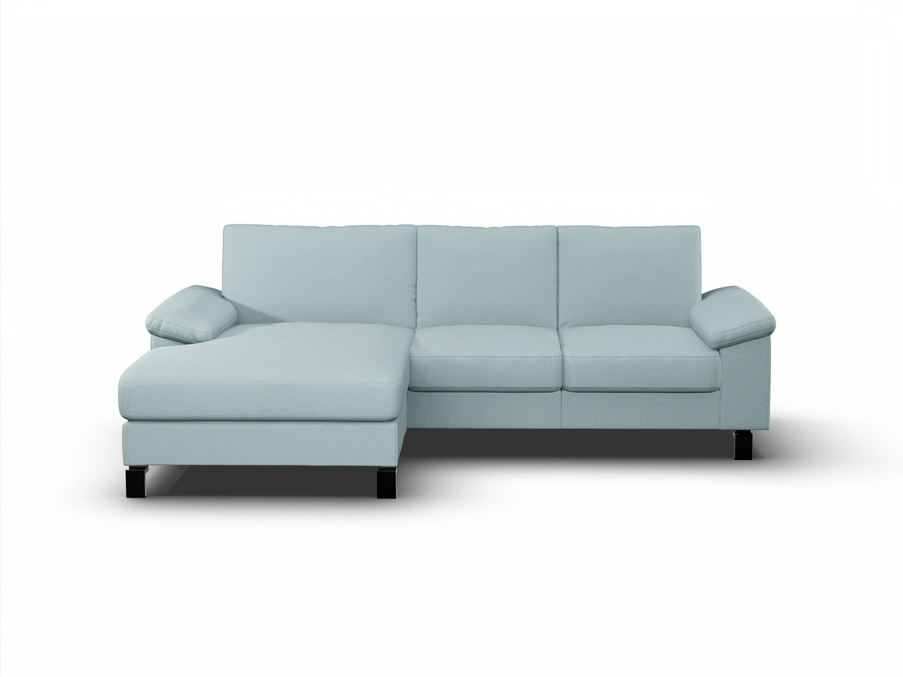 Ansicht des Produktes Casco 2.0 Ecksofa links Abschluss offen in Stoff Blau