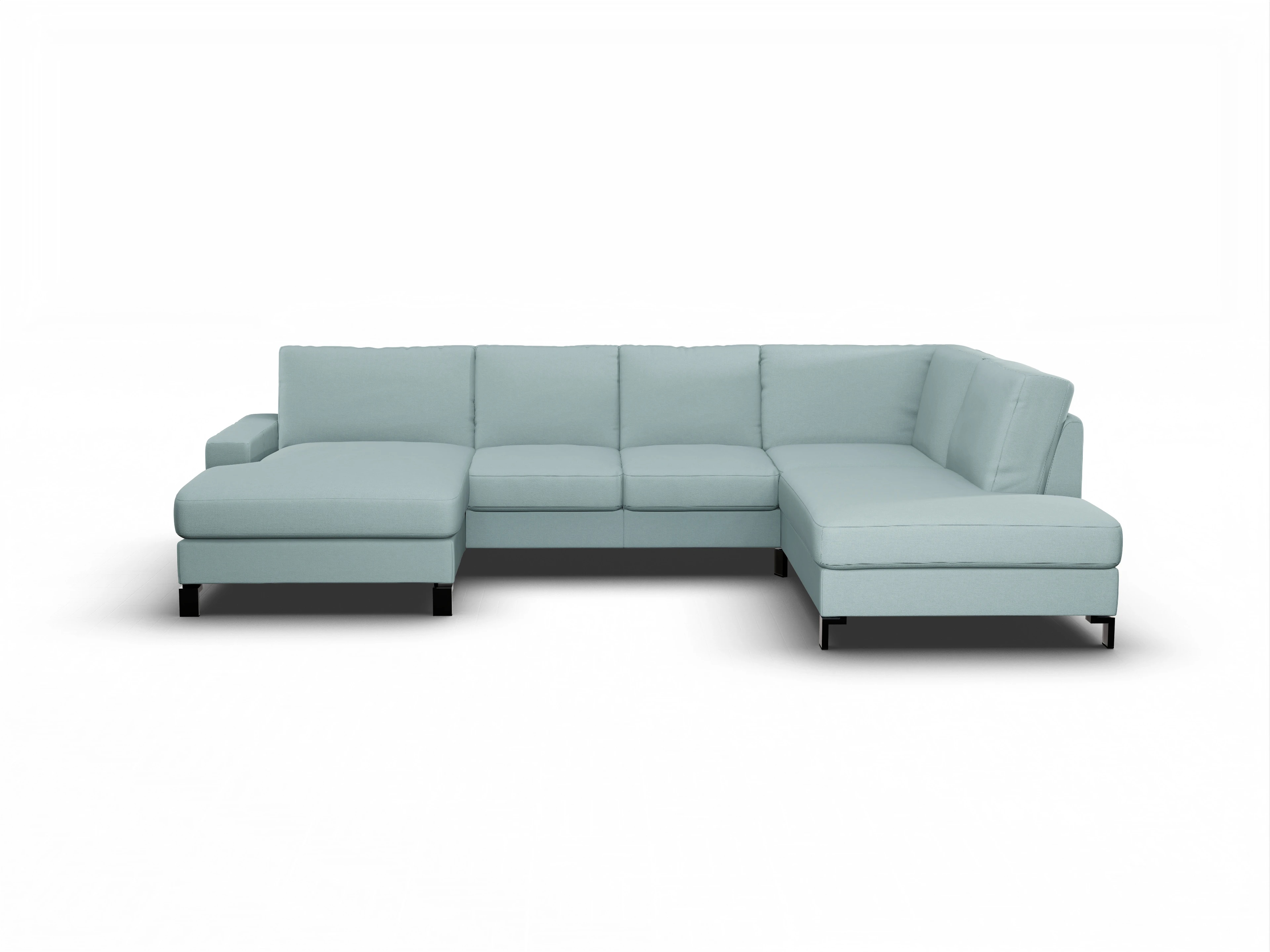 Ansicht des Produktes Casco 2.0 Wohnlandschaft offen beidseitig in Stoff Blau