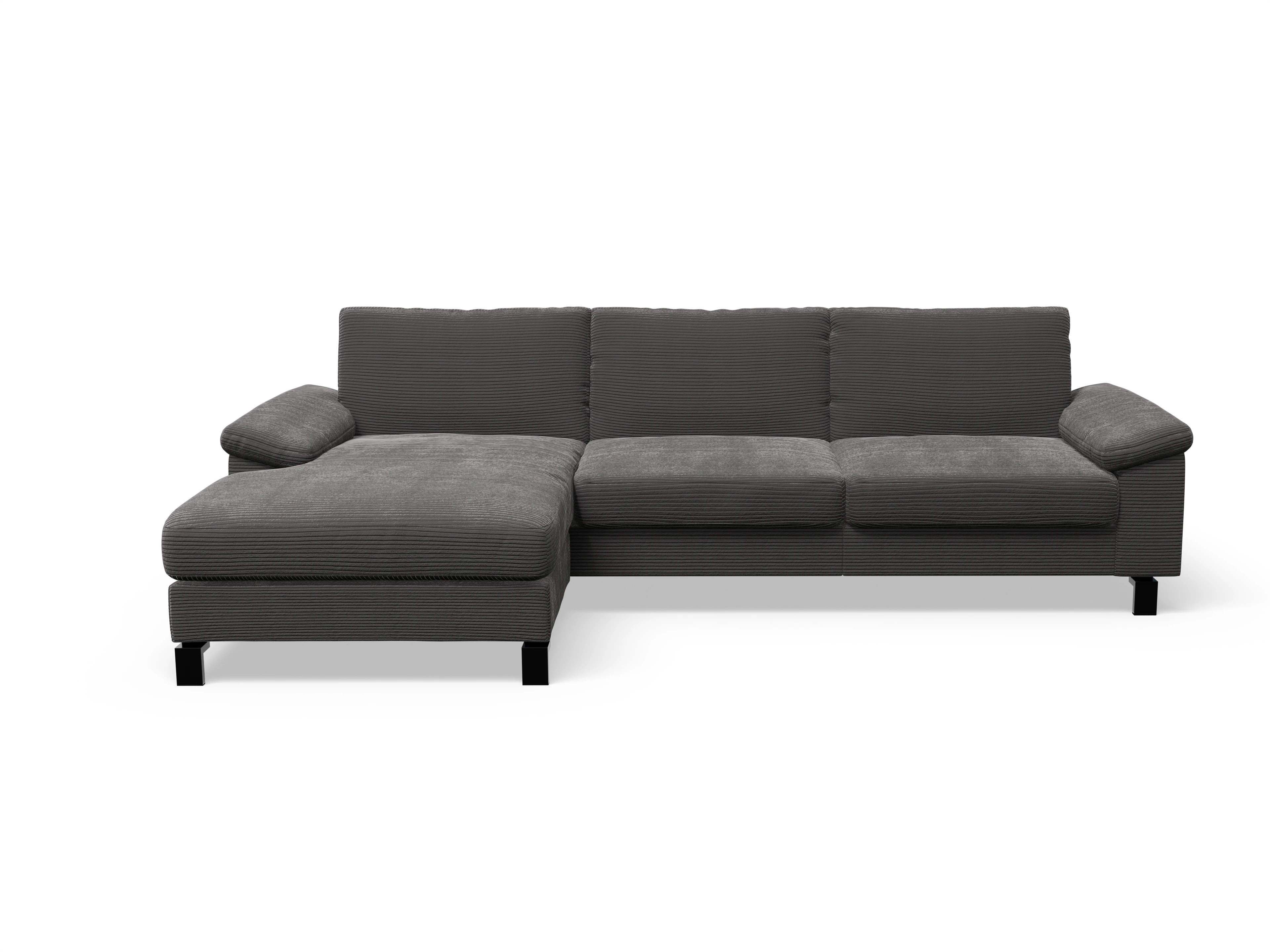 Casco Ecksofa LO Large L Ansicht des Produktes Casco 2.0 Ecksofa links Abschluss offen in Stoff Grau