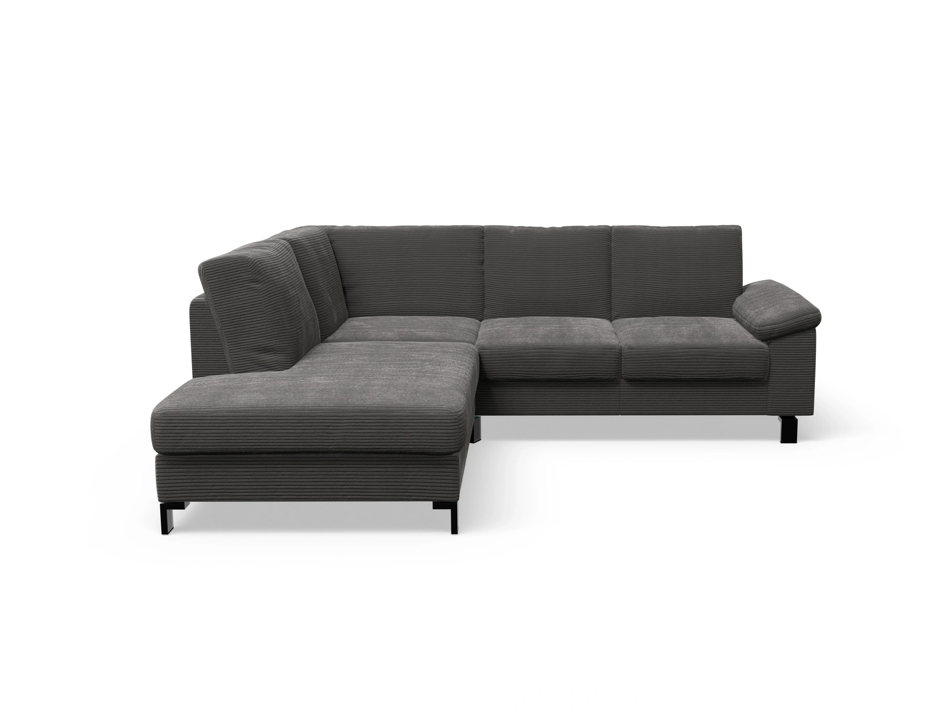 Ansicht des Produktes Casco 2.0 Ecksofa links Abschluss offen in Stoff Grau