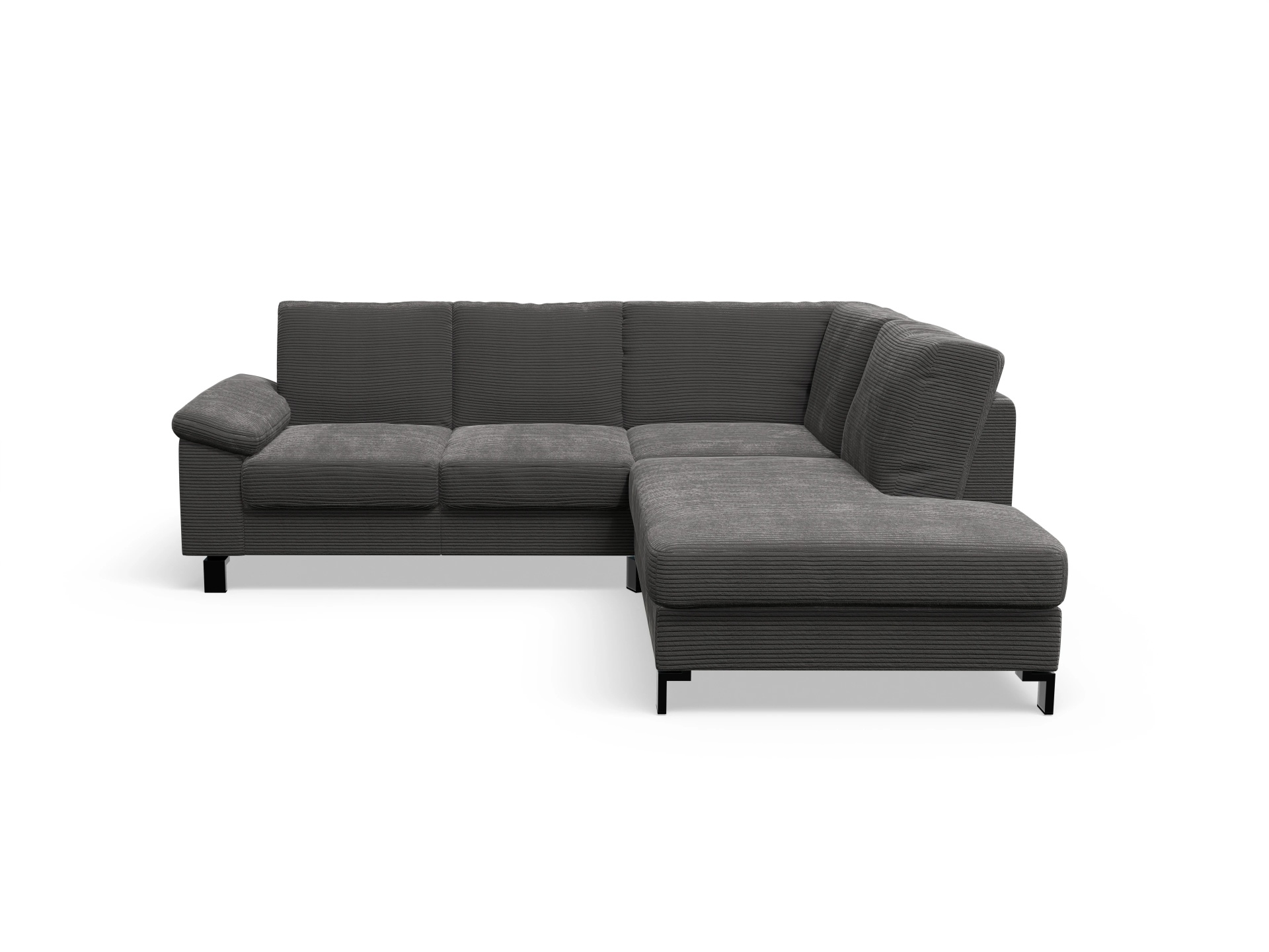 Ansicht des Produktes Casco 2.0 Ecksofa rechts Abschluss offen in Stoff Grau