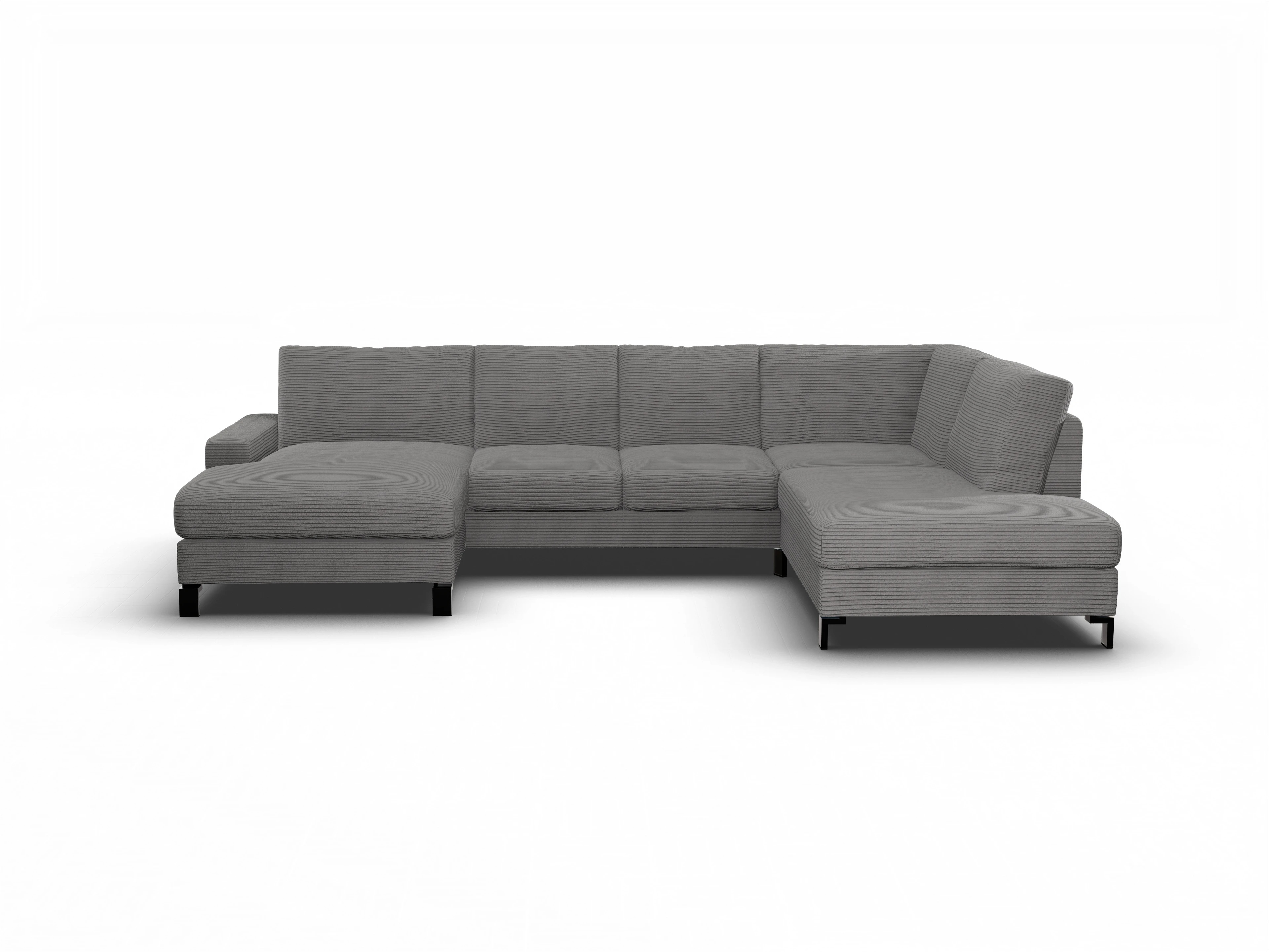 Ansicht des Produktes Casco 2.0 Wohnlandschaft offen beidseitig in Stoff Grau