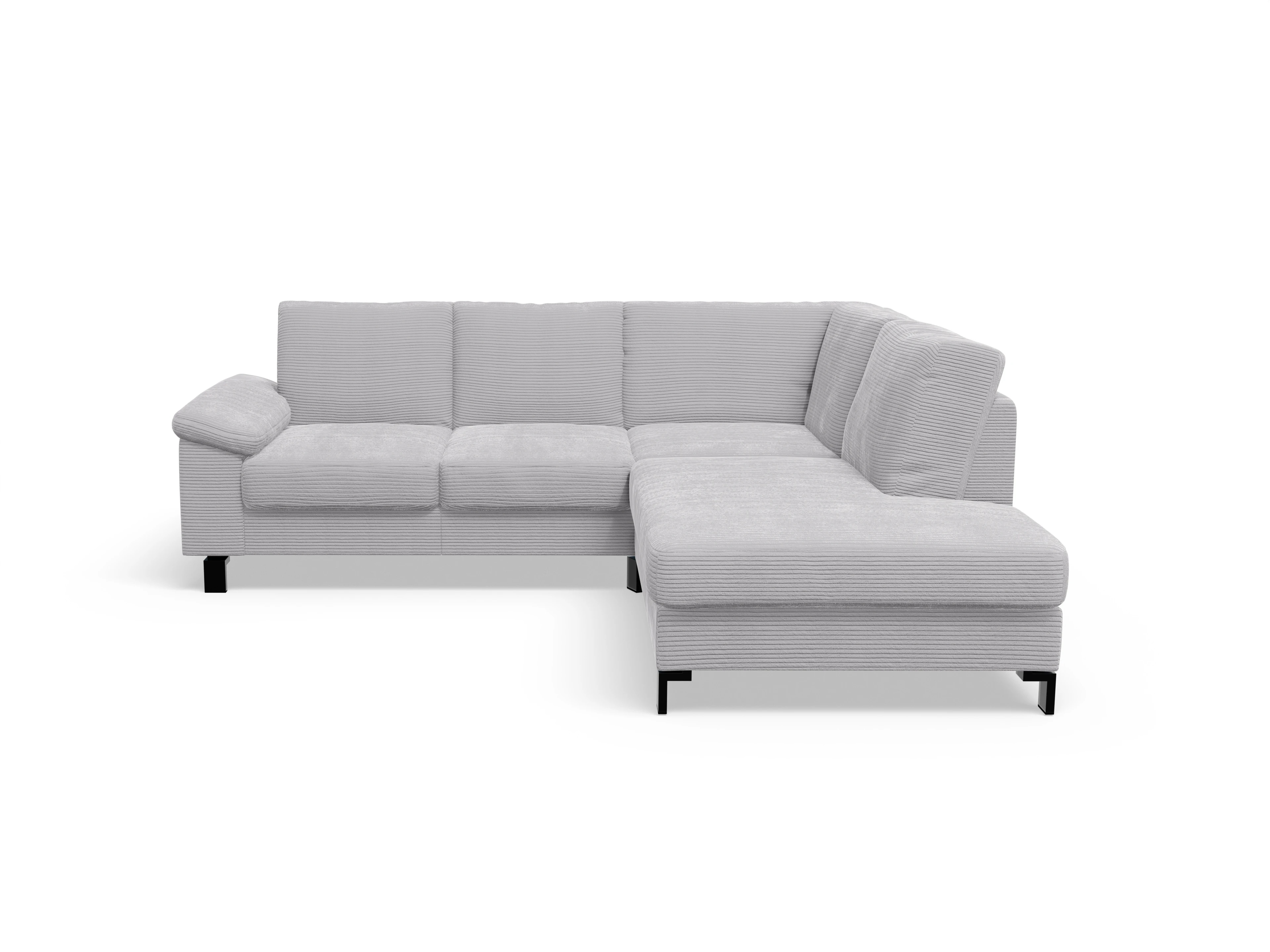 Ansicht des Produktes Casco 2.0 Ecksofa rechts Abschluss offen in Stoff Grau
