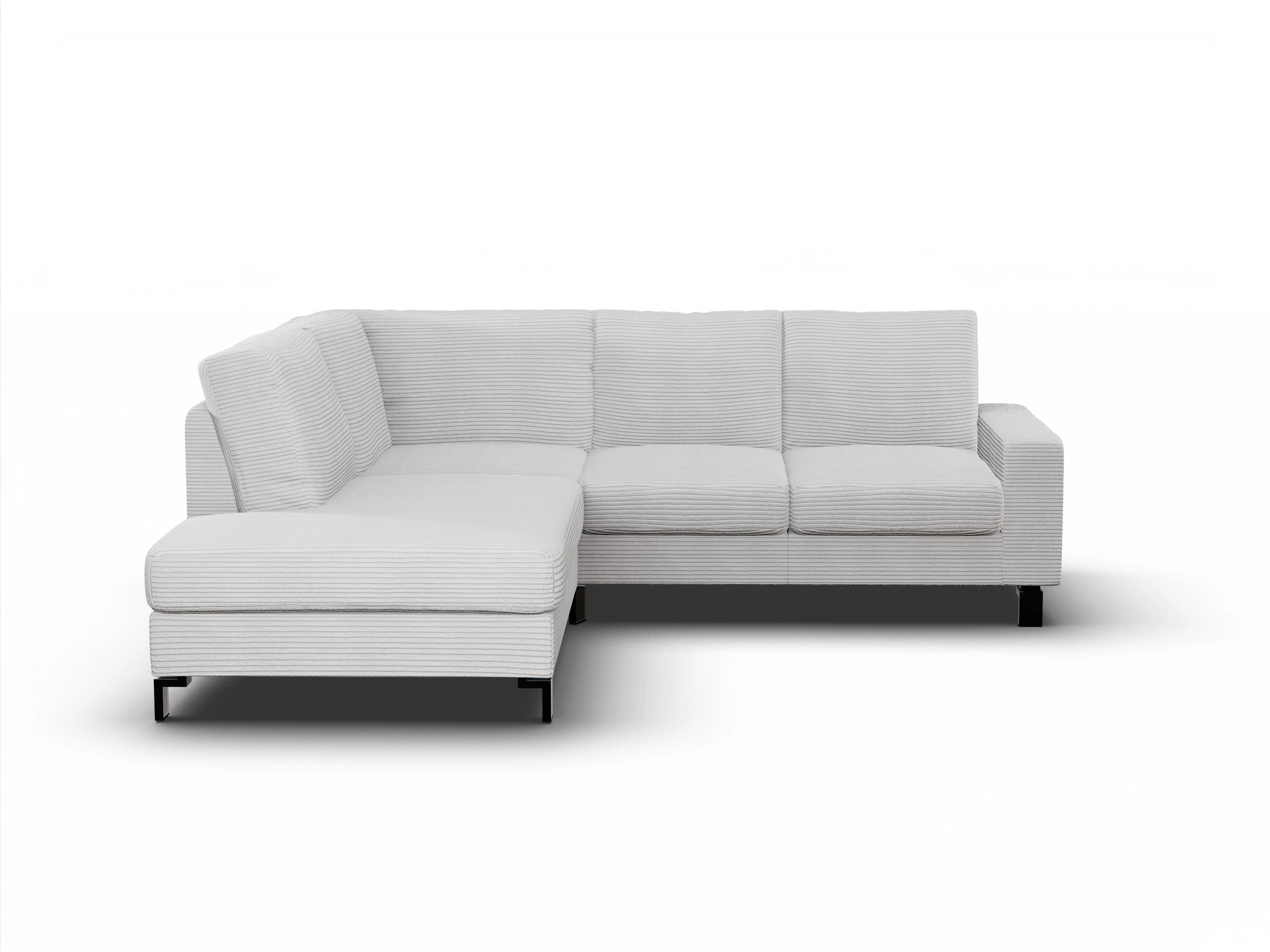 Ansicht des Produktes Casco 2.0 Ecksofa links Abschluss offen in Stoff Grau