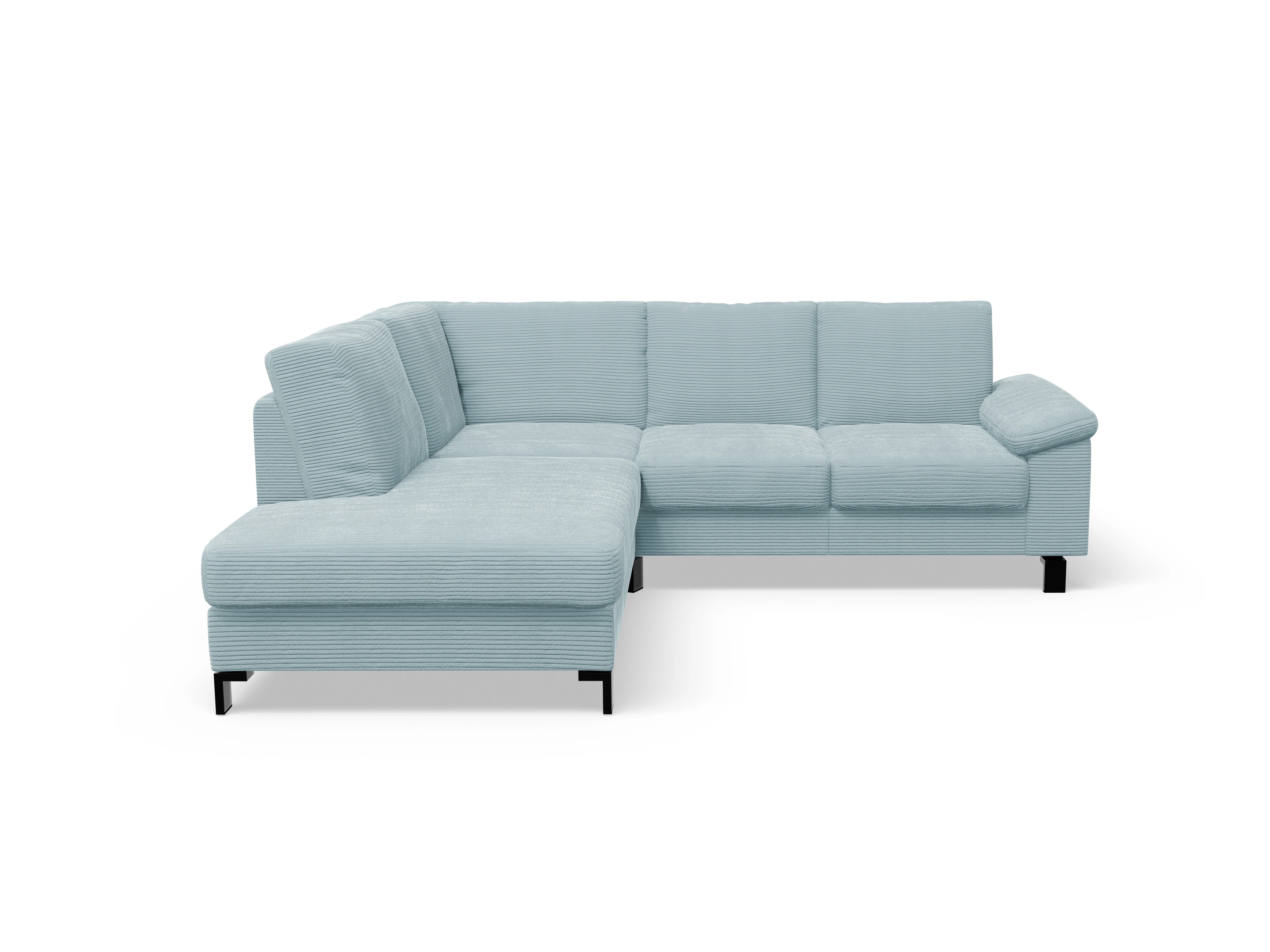 Ansicht des Produktes Casco 2.0 Ecksofa links Abschluss offen in Stoff Blau