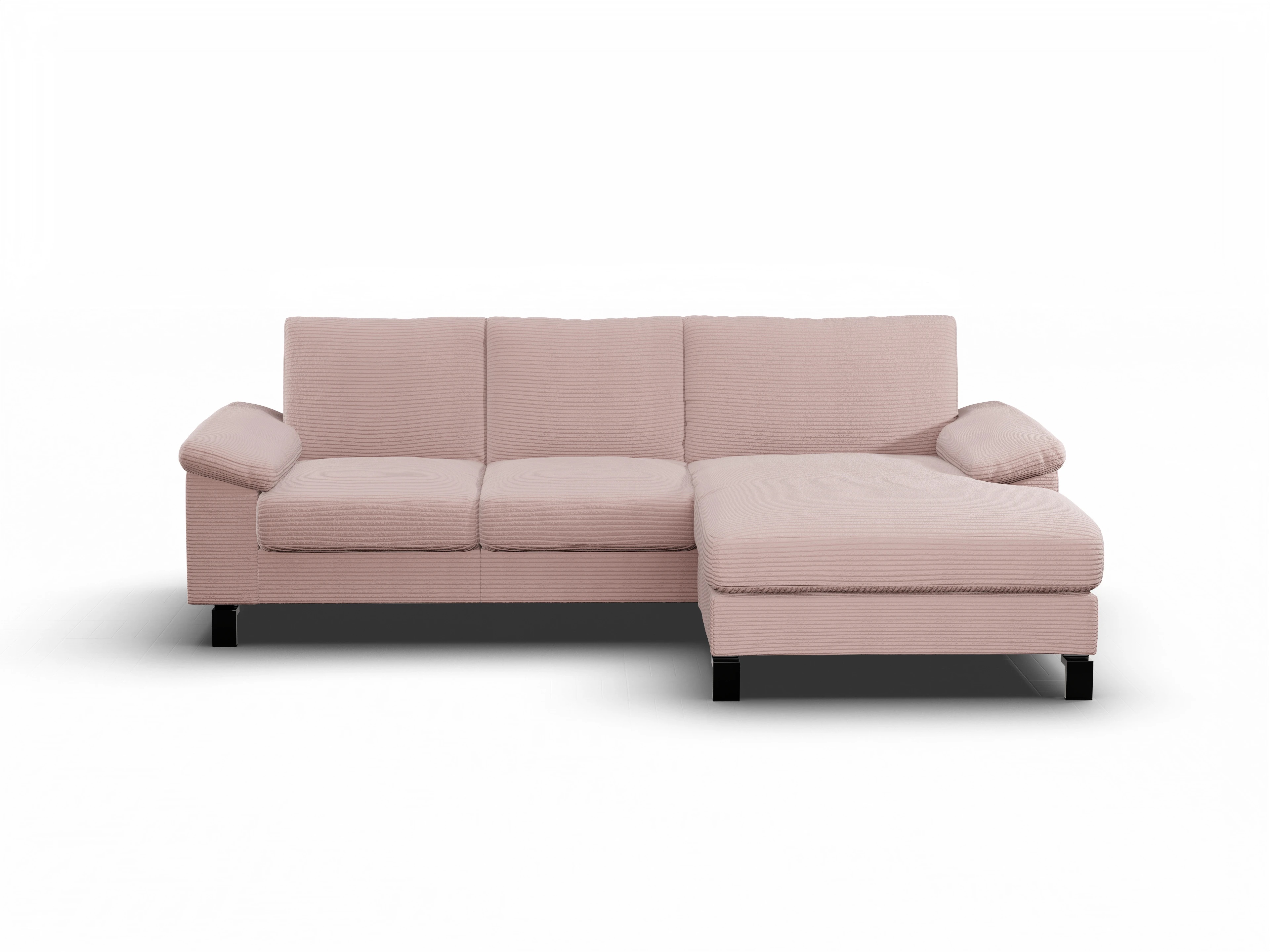 Ansicht des Produktes Casco 2.0 Ecksofa rechts Abschluss offen in Stoff Rosa