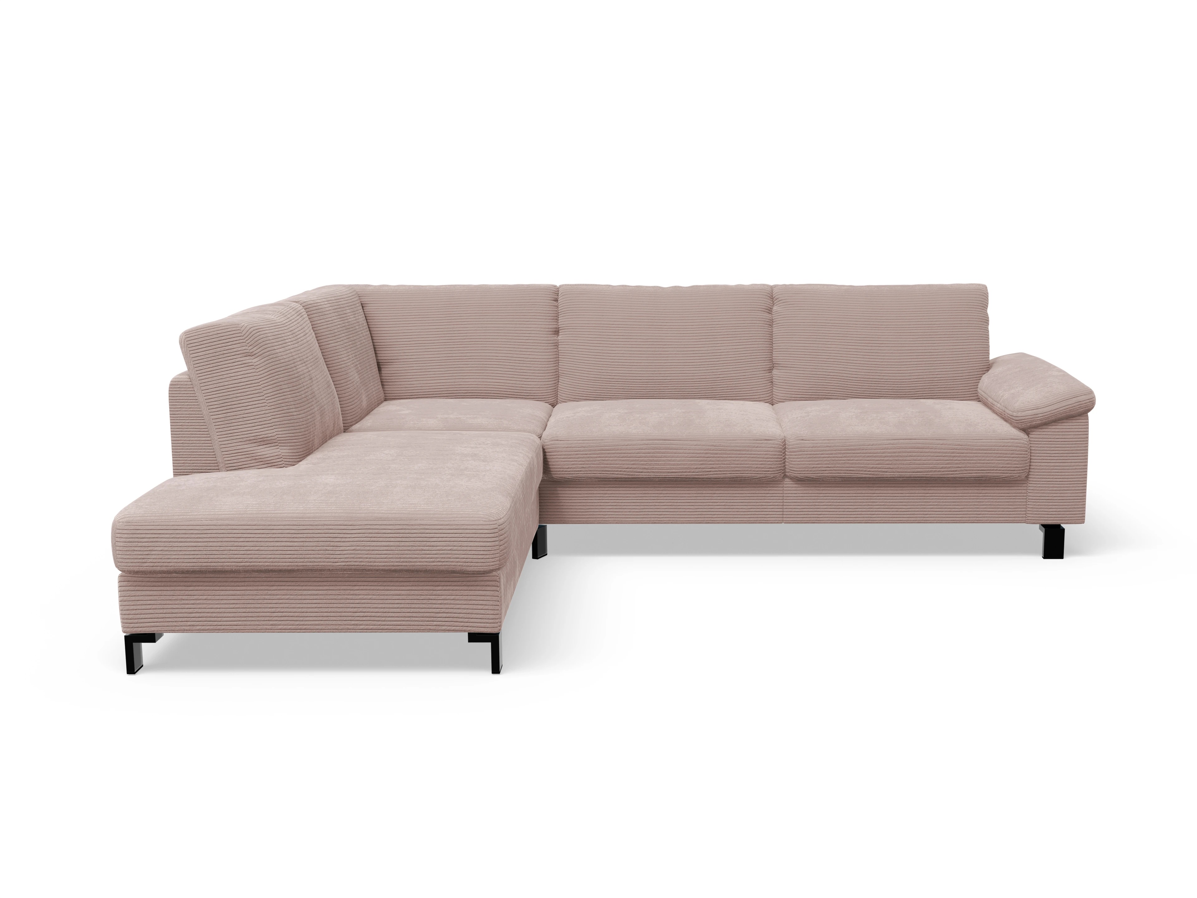 Ansicht des Produktes Casco 2.0 Ecksofa links Abschluss offen in Stoff Rosa