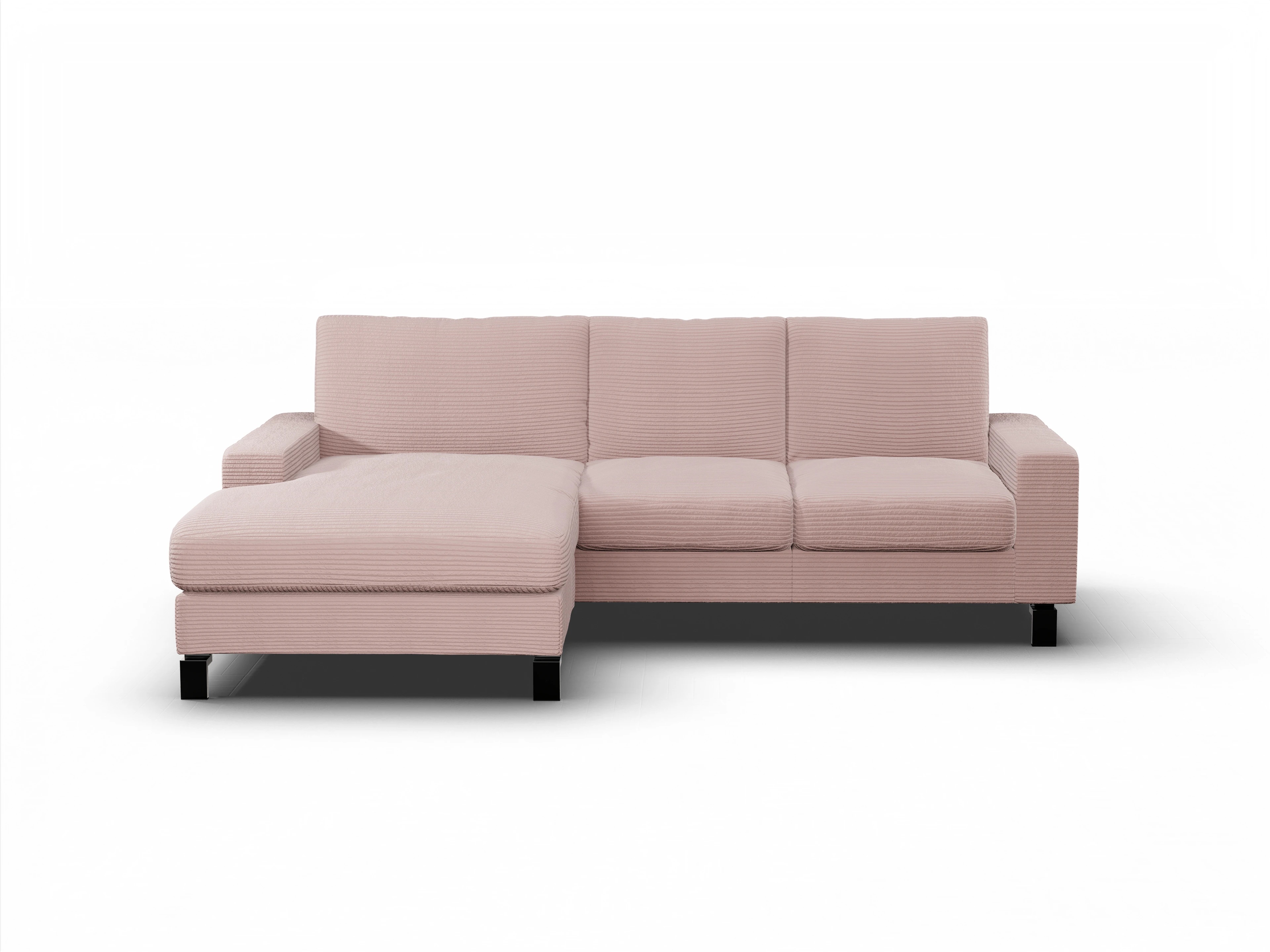Ansicht des Produktes Casco 2.0 Ecksofa links Abschluss offen in Stoff Rosa