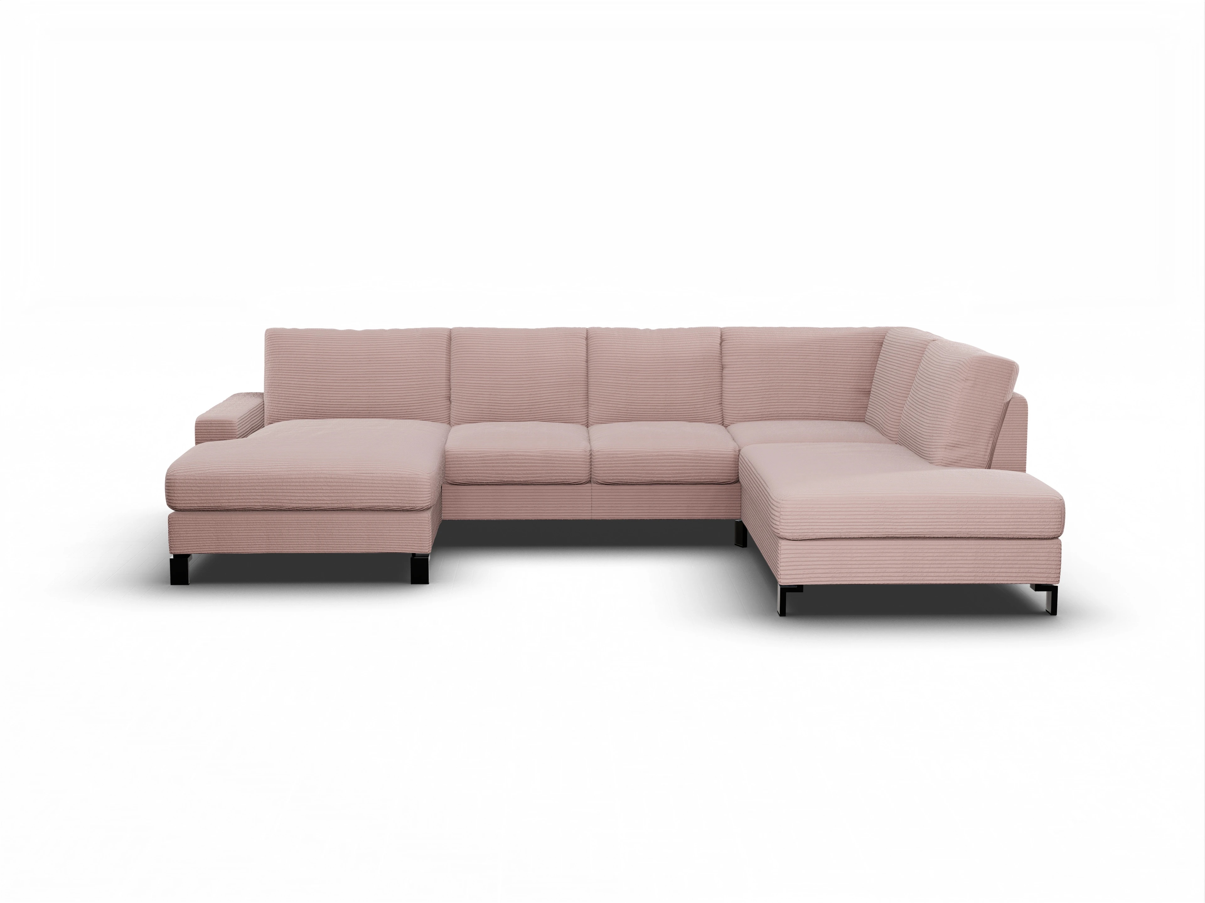 Ansicht des Produktes Casco 2.0 Wohnlandschaft offen beidseitig in Stoff Rosa