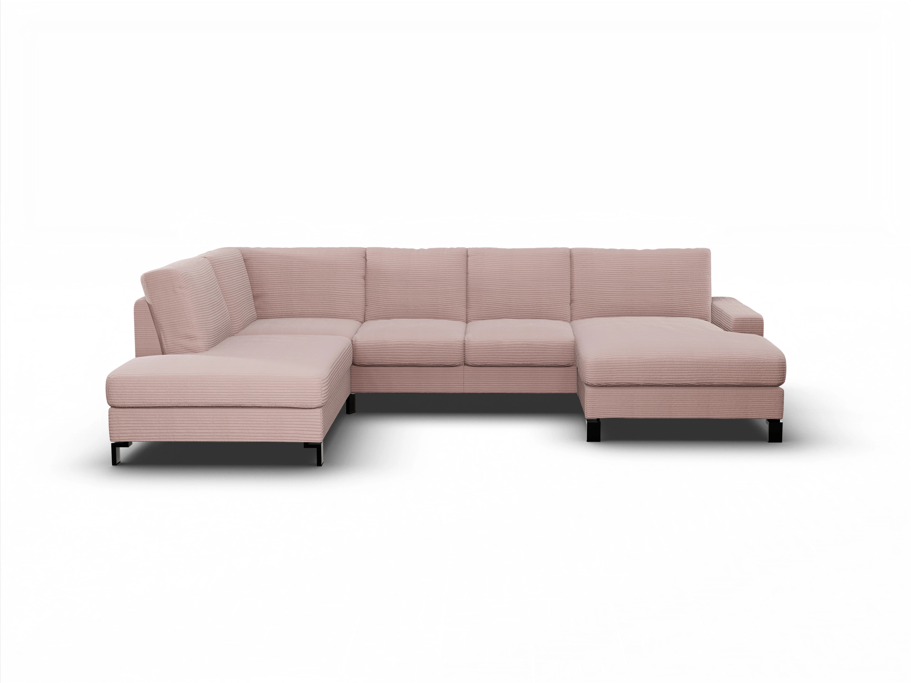 Ansicht des Produktes Casco 2.0 Wohnlandschaft offen beidseitig in Stoff Rosa