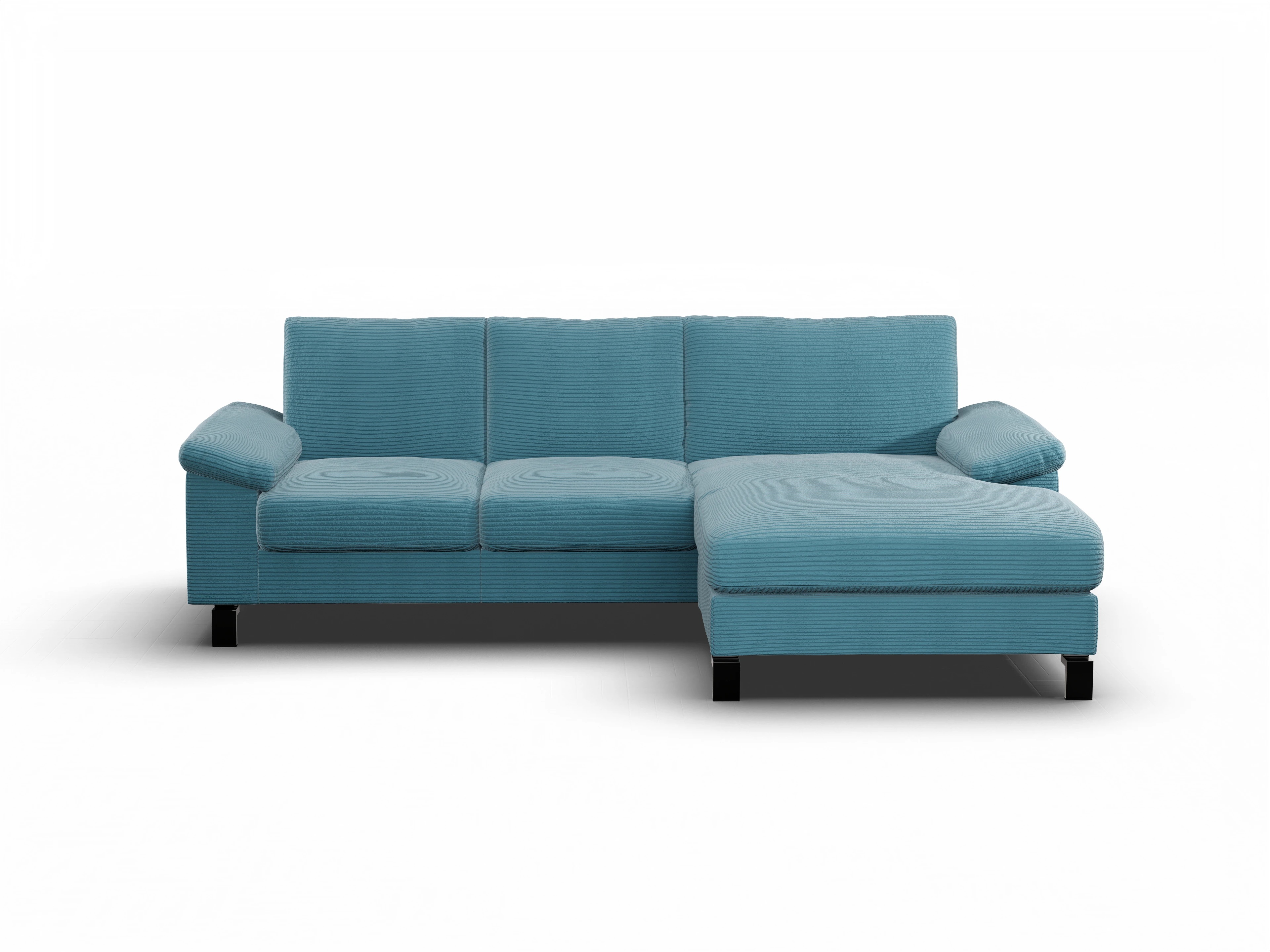Ansicht des Produktes Casco 2.0 Ecksofa rechts Abschluss offen in Stoff Blau