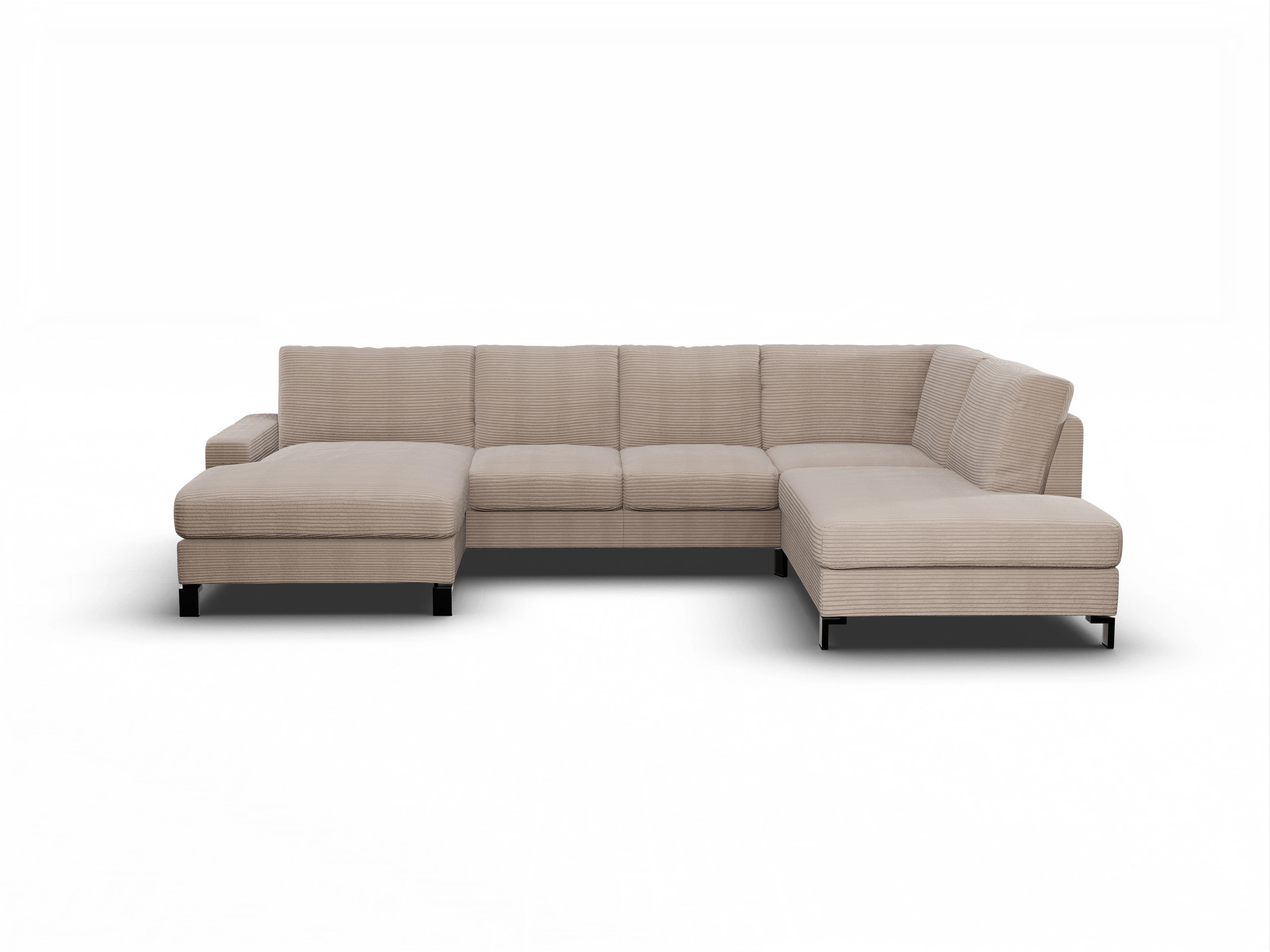 Ansicht des Produktes Casco 2.0 Wohnlandschaft offen beidseitig in Stoff Braun