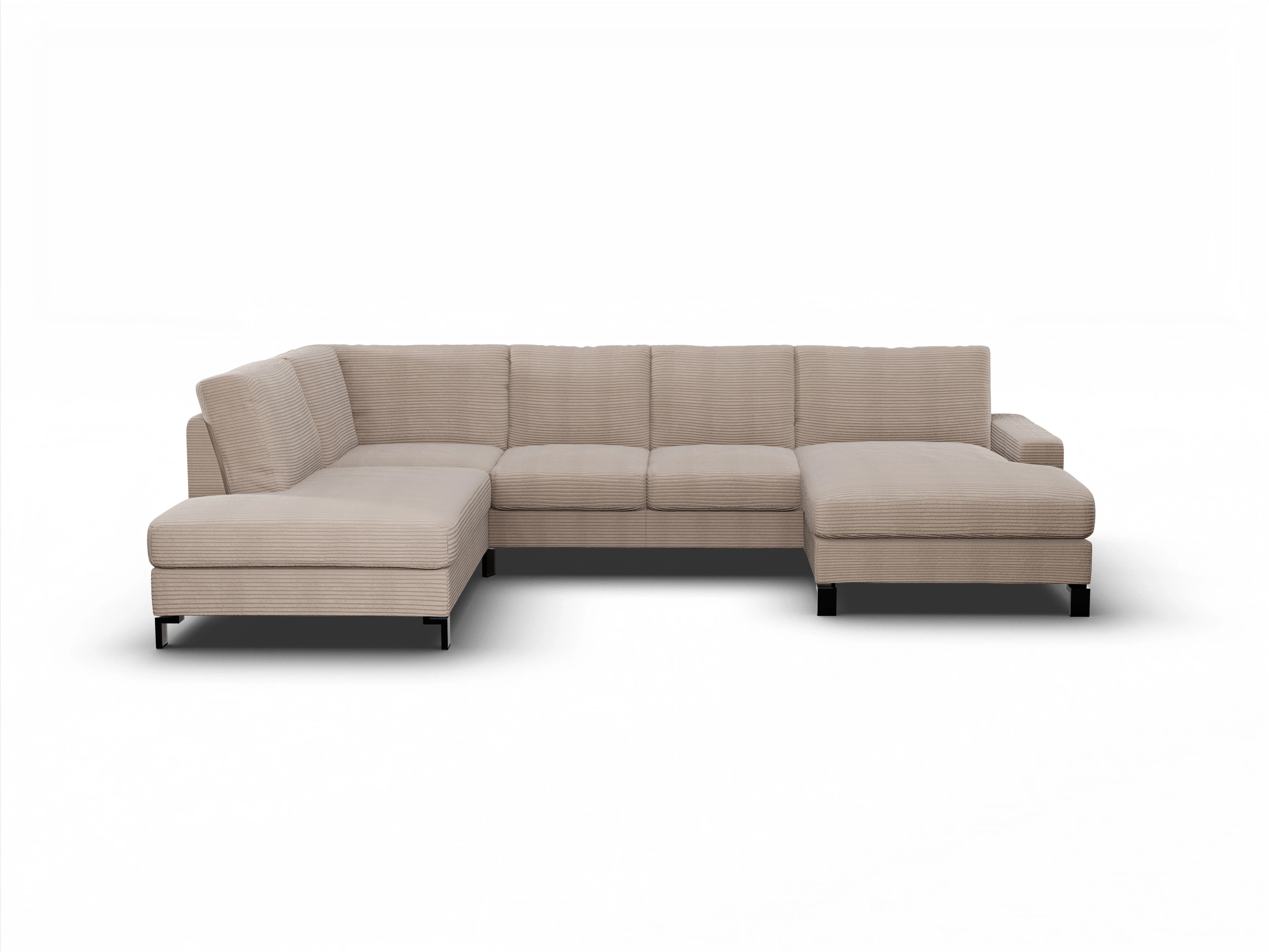 Ansicht des Produktes Casco 2.0 Wohnlandschaft offen beidseitig in Stoff Braun