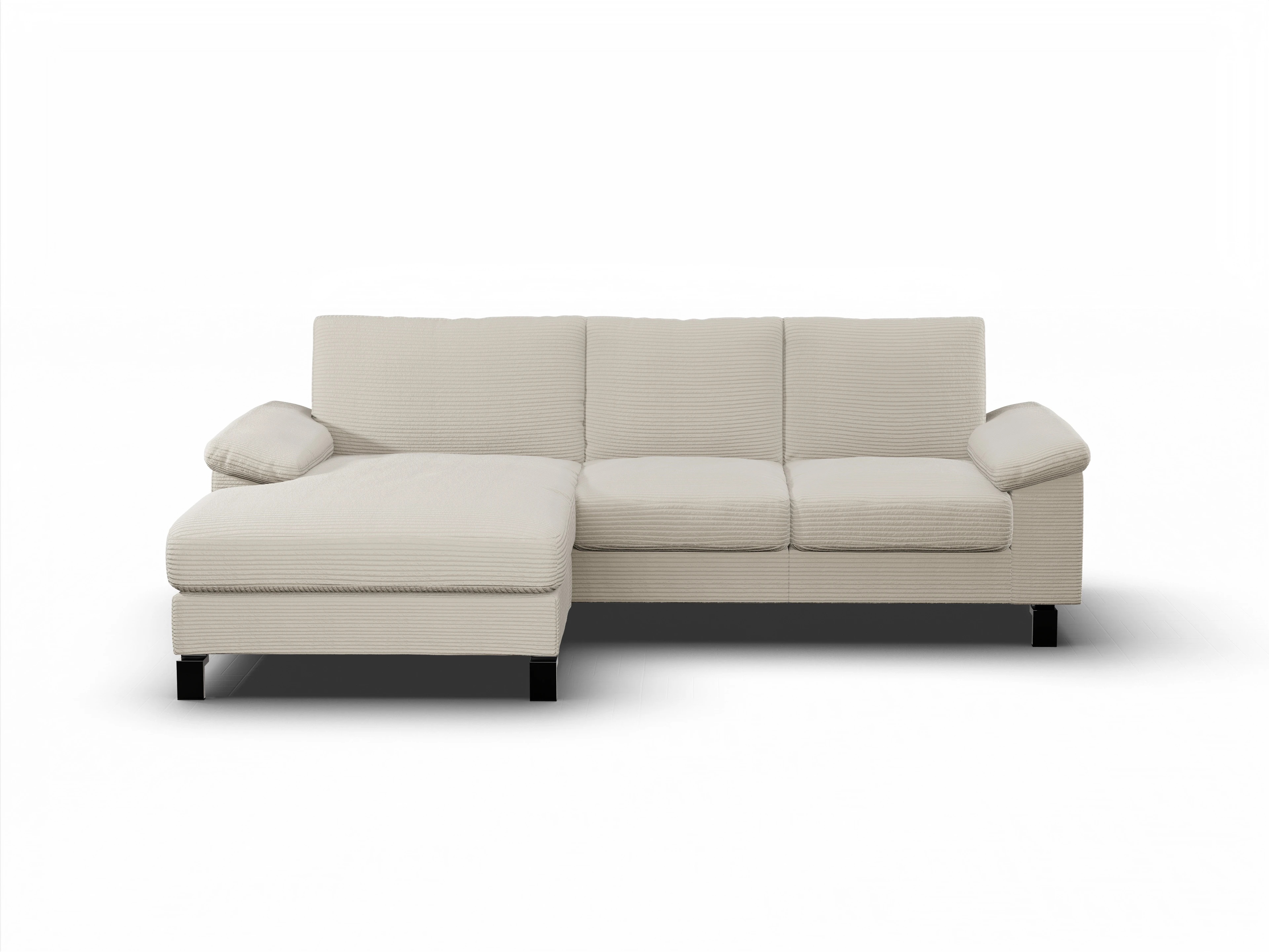 Casco Ecksofa LO Medium L Ansicht des Produktes Casco 2.0 Ecksofa links Abschluss offen in Stoff Beige