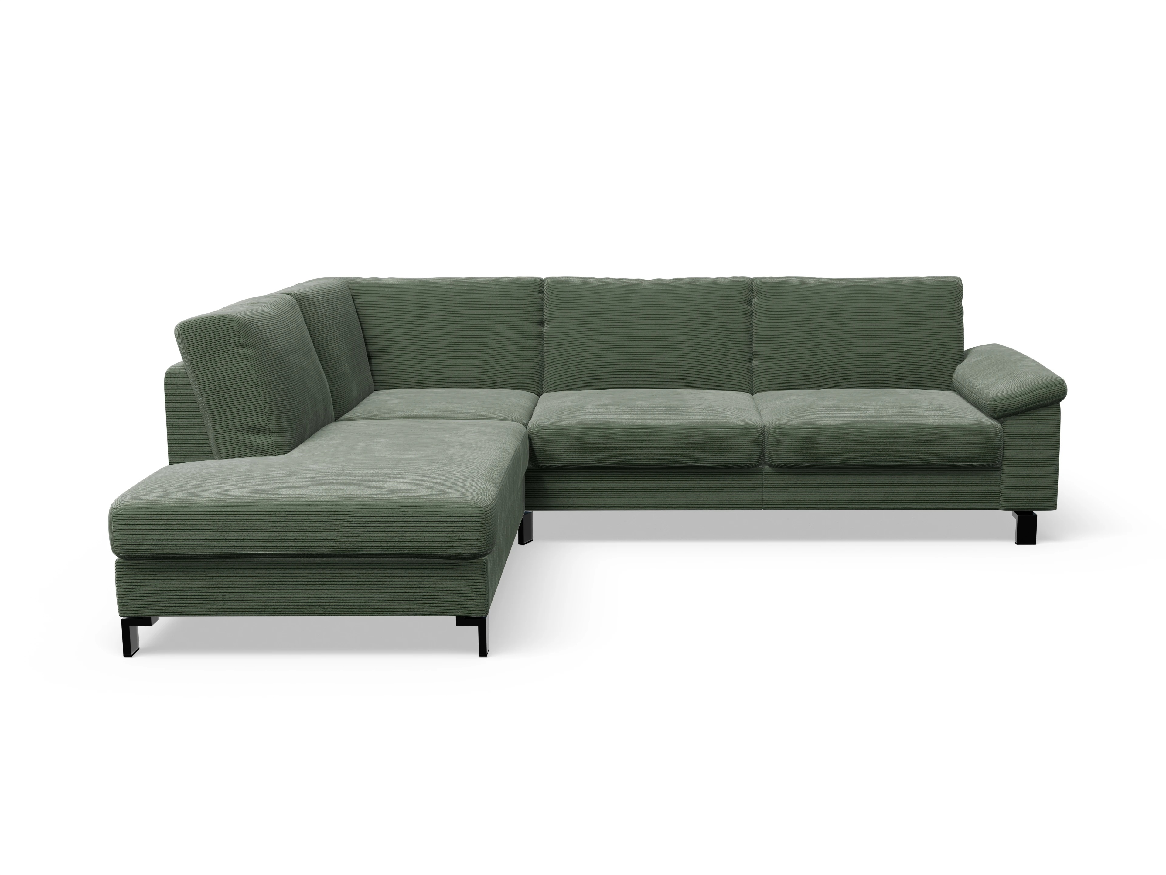 Ansicht des Produktes Casco 2.0 Ecksofa links Abschluss offen in Stoff Grün