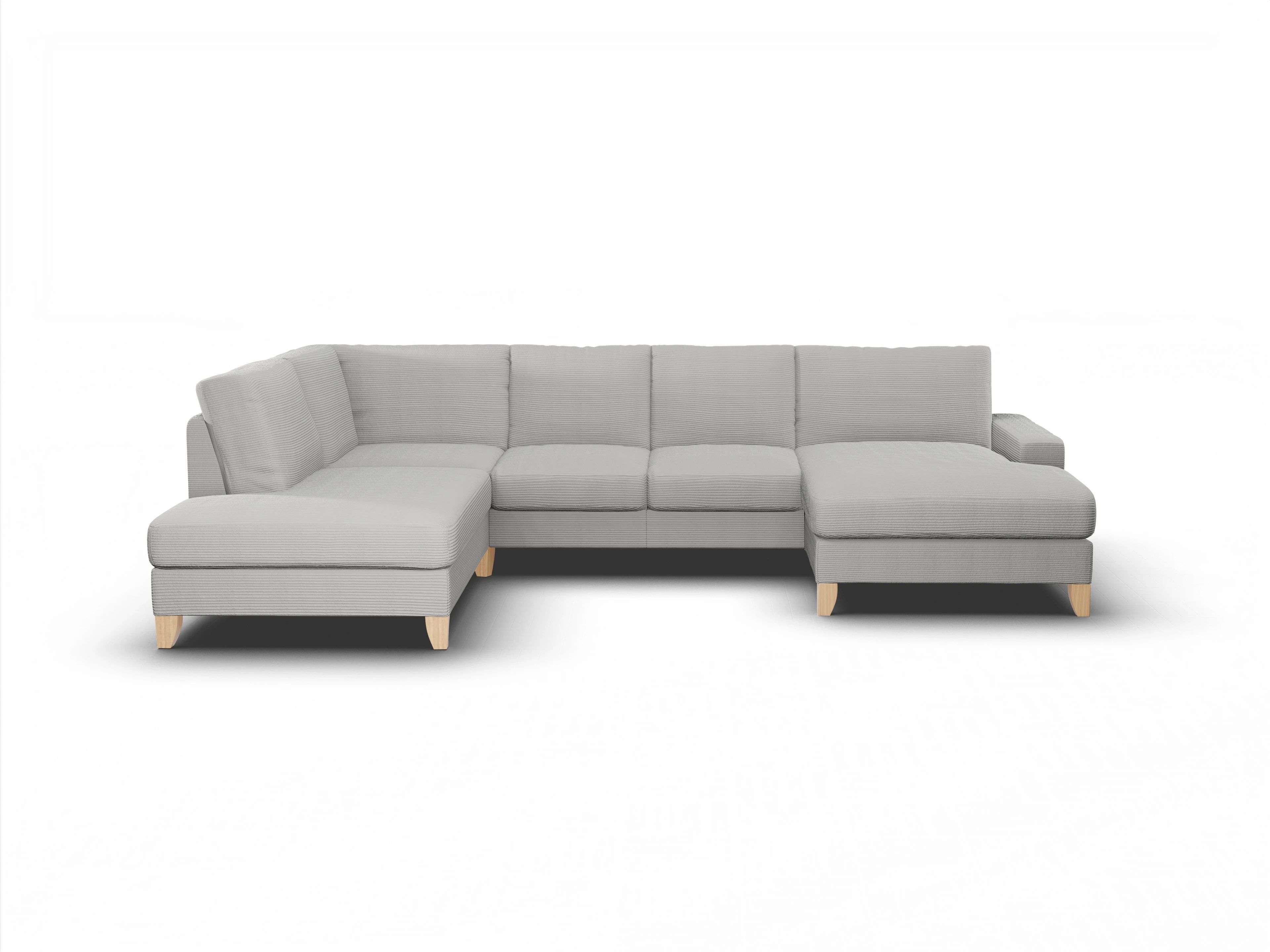 Ansicht des Produktes Casco 2.0 Wohnlandschaft offen beidseitig in Stoff Grau