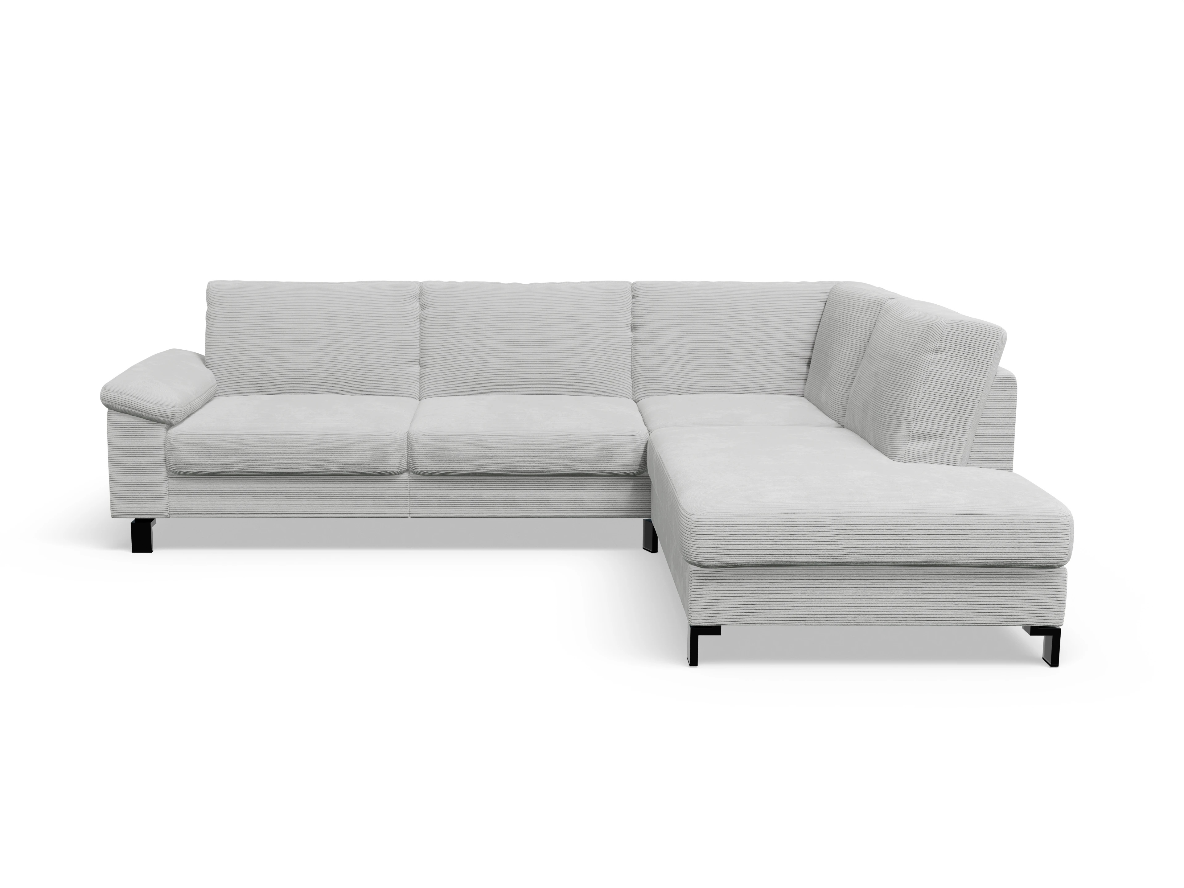 Ansicht des Produktes Casco 2.0 Ecksofa rechts Abschluss offen in Stoff Grau