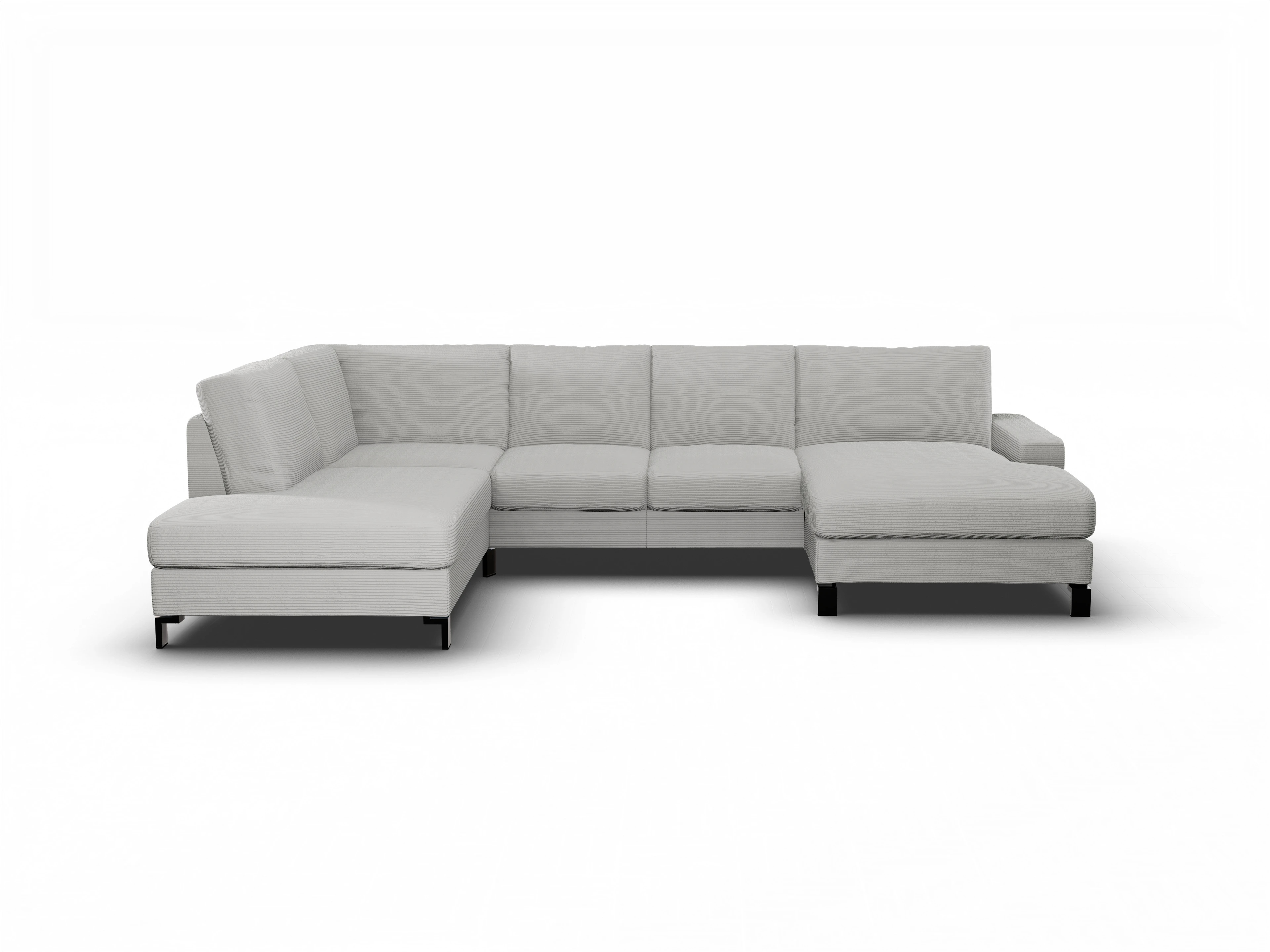 Ansicht des Produktes Casco 2.0 Wohnlandschaft offen beidseitig in Stoff Grau