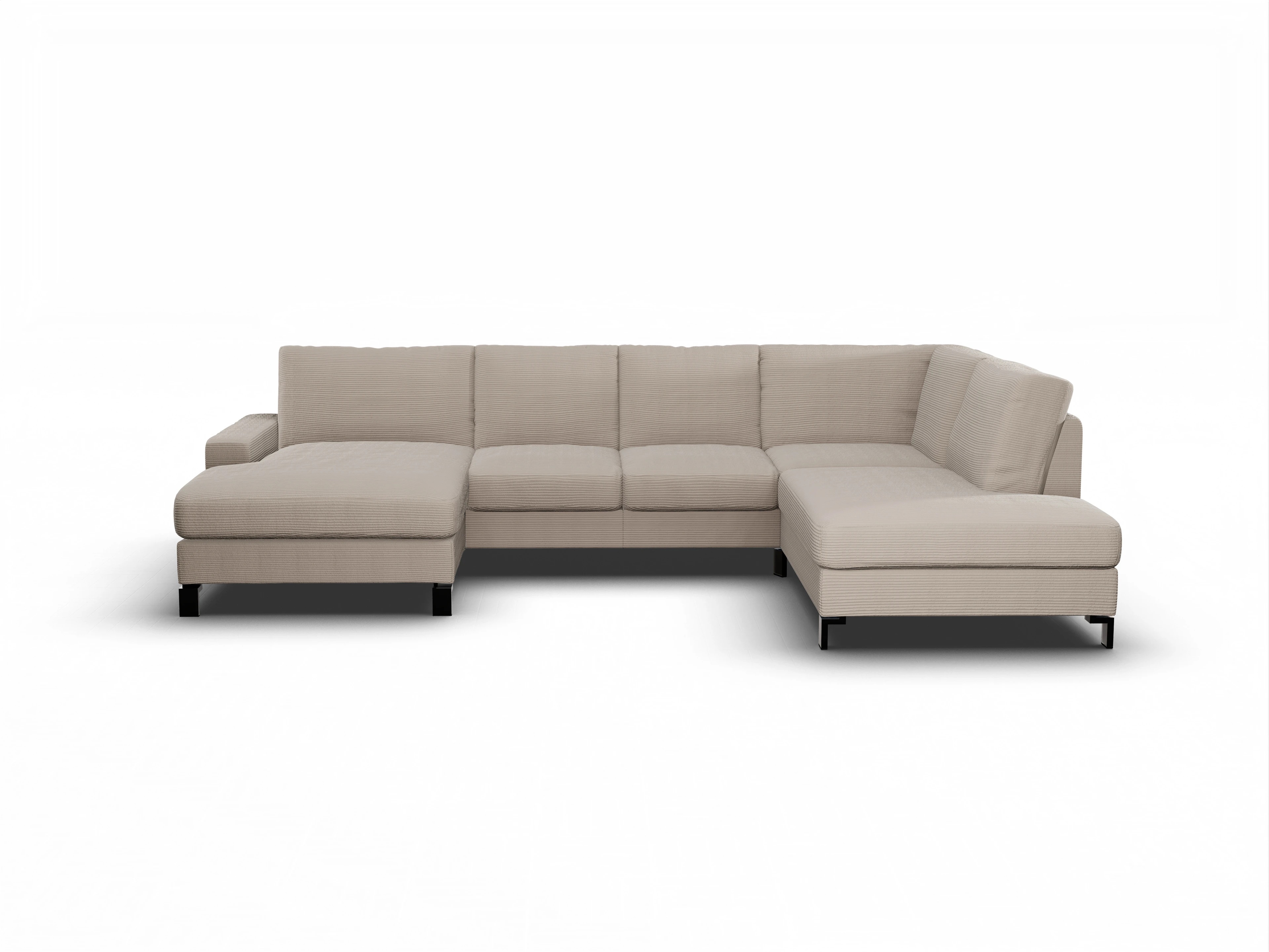 Ansicht des Produktes Casco 2.0 Wohnlandschaft offen beidseitig in Stoff Braun