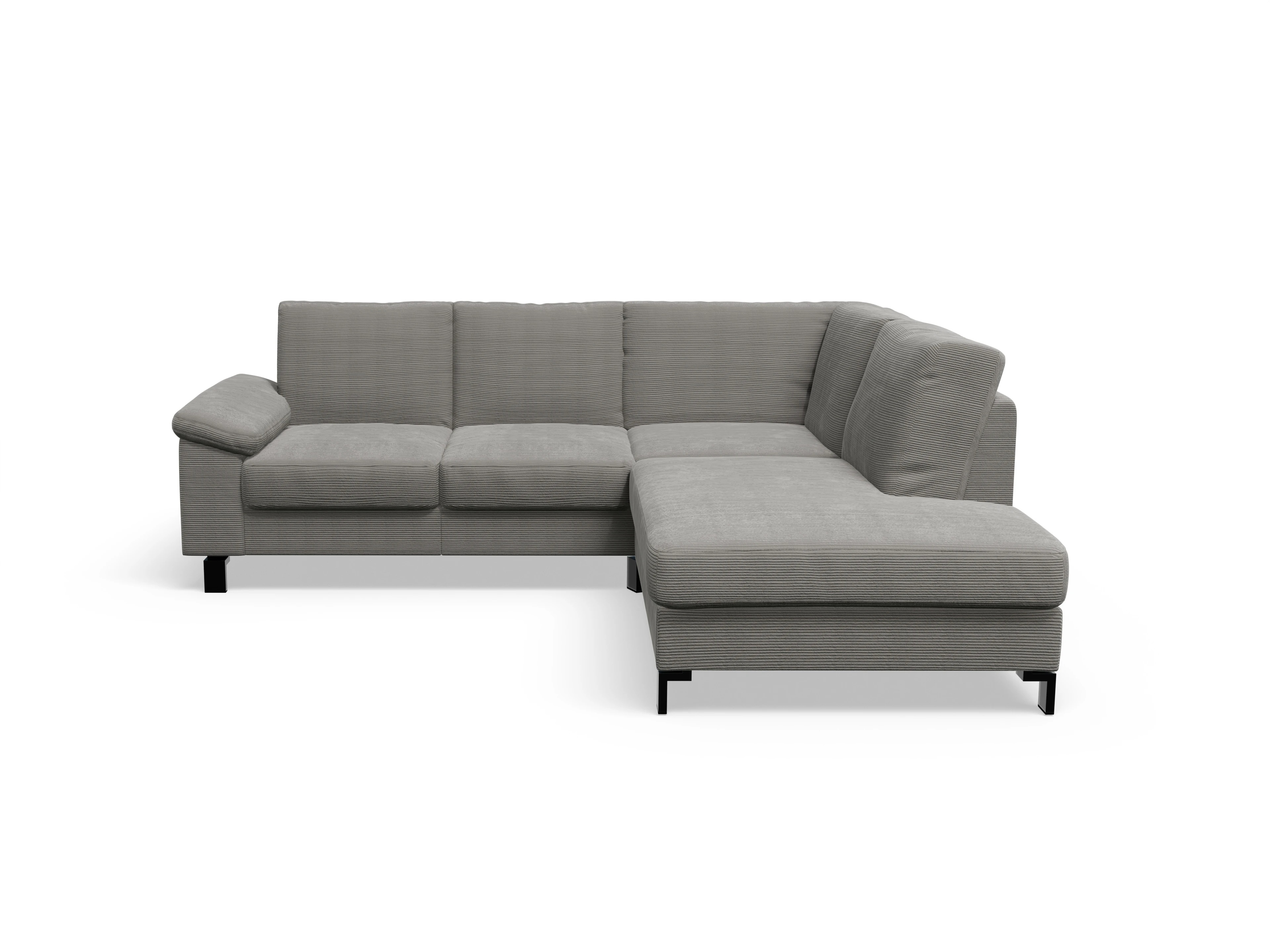 Ansicht des Produktes Casco 2.0 Ecksofa rechts Abschluss offen in Stoff Grau