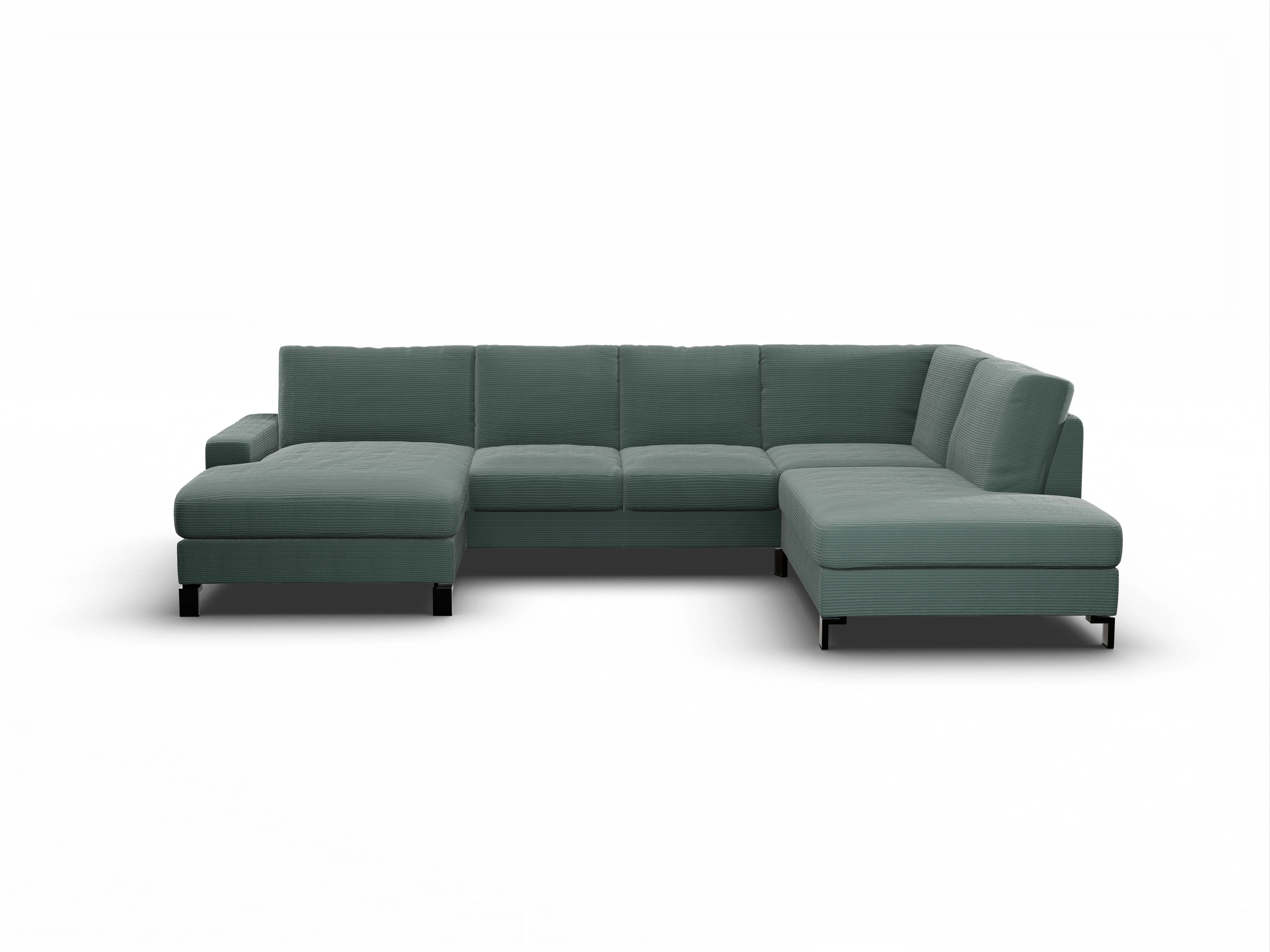 Ansicht des Produktes Casco 2.0 Wohnlandschaft offen beidseitig in Stoff Grün