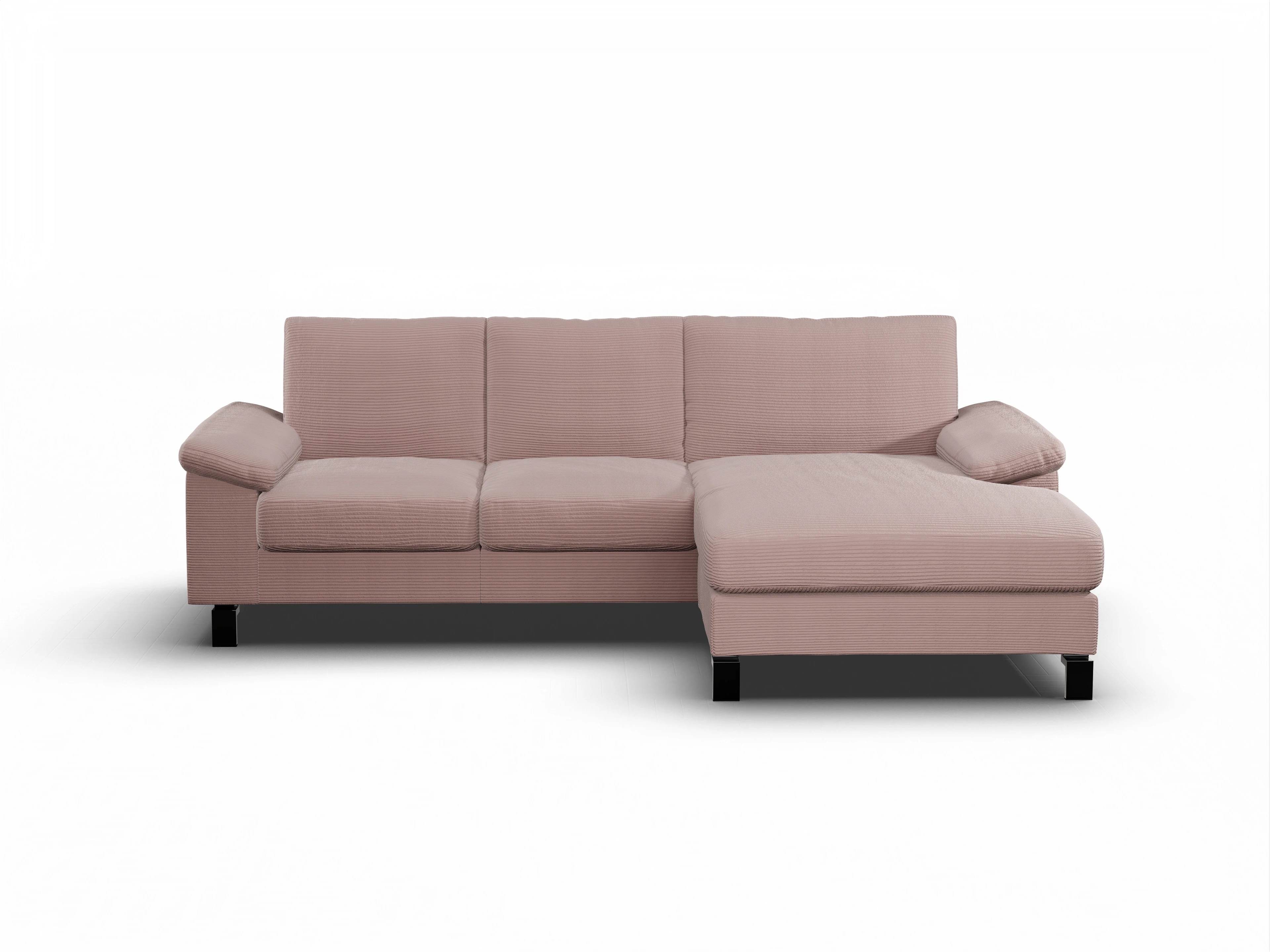 Ansicht des Produktes Casco 2.0 Ecksofa rechts Abschluss offen in Stoff Rosa