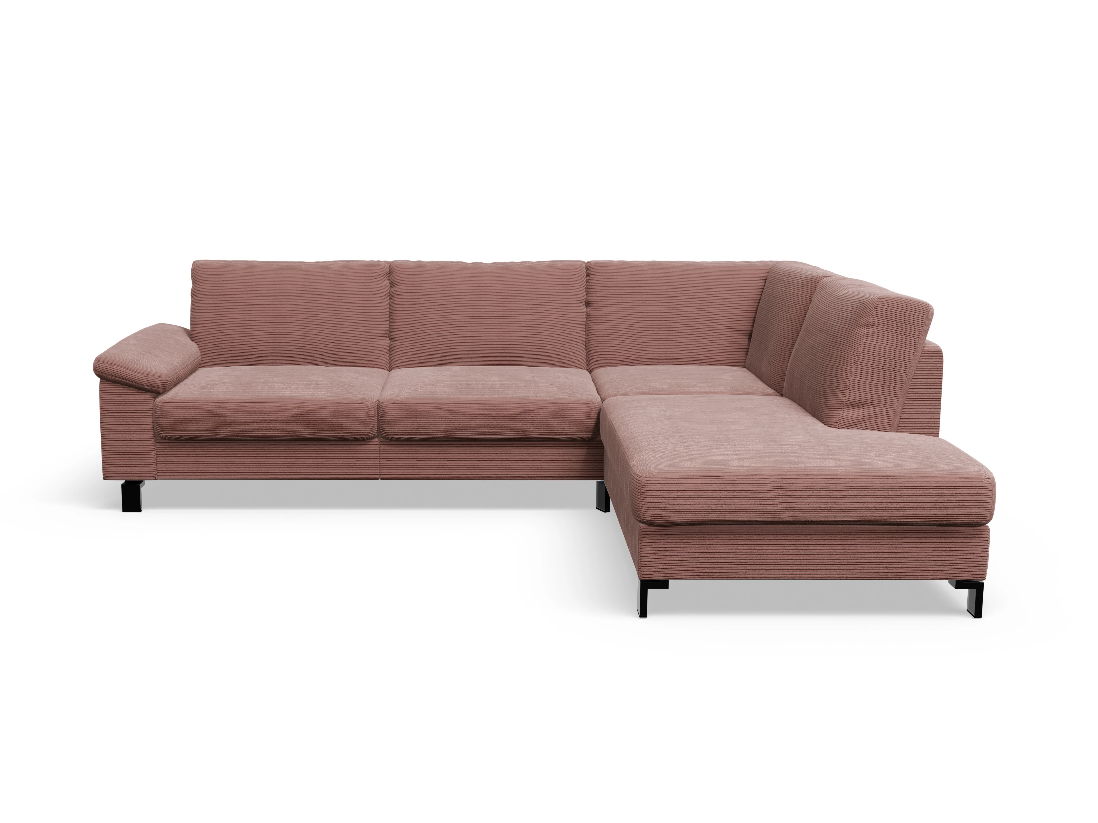 Ansicht des Produktes Casco 2.0 Ecksofa rechts Abschluss offen in Stoff Rosa
