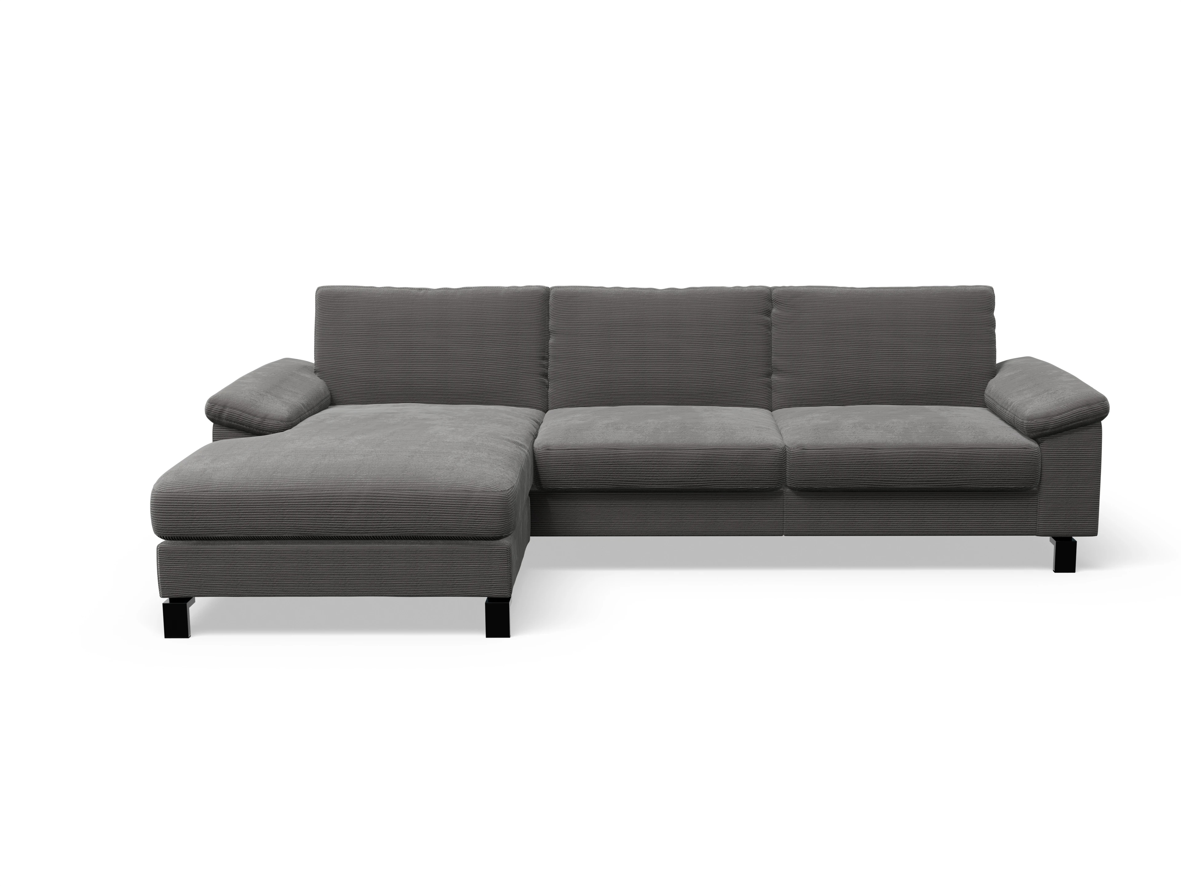Ansicht des Produktes Casco 2.0 Ecksofa links Abschluss offen in Stoff Grau