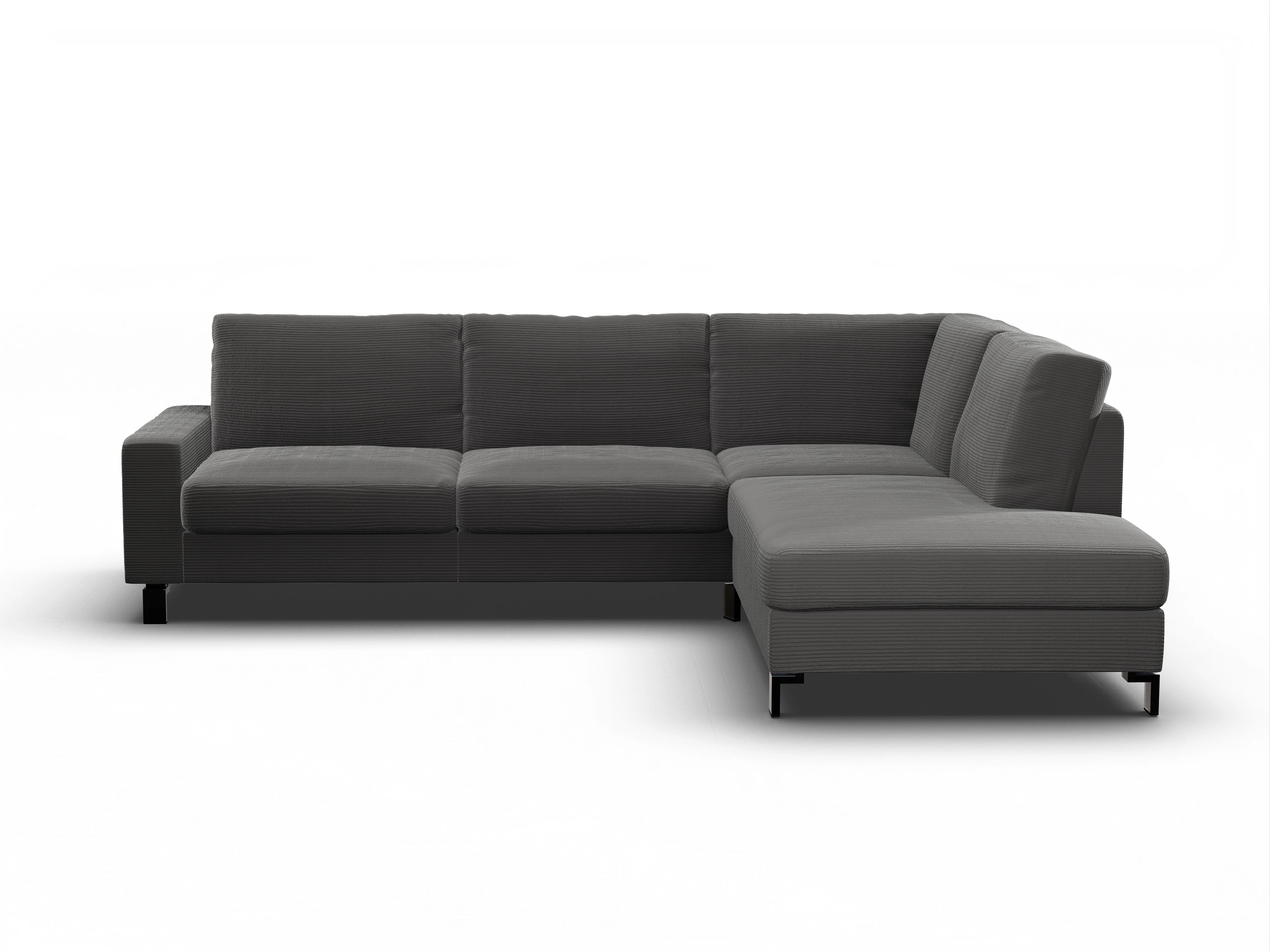 Ansicht des Produktes Casco 2.0 Ecksofa rechts Abschluss offen in Stoff Grau