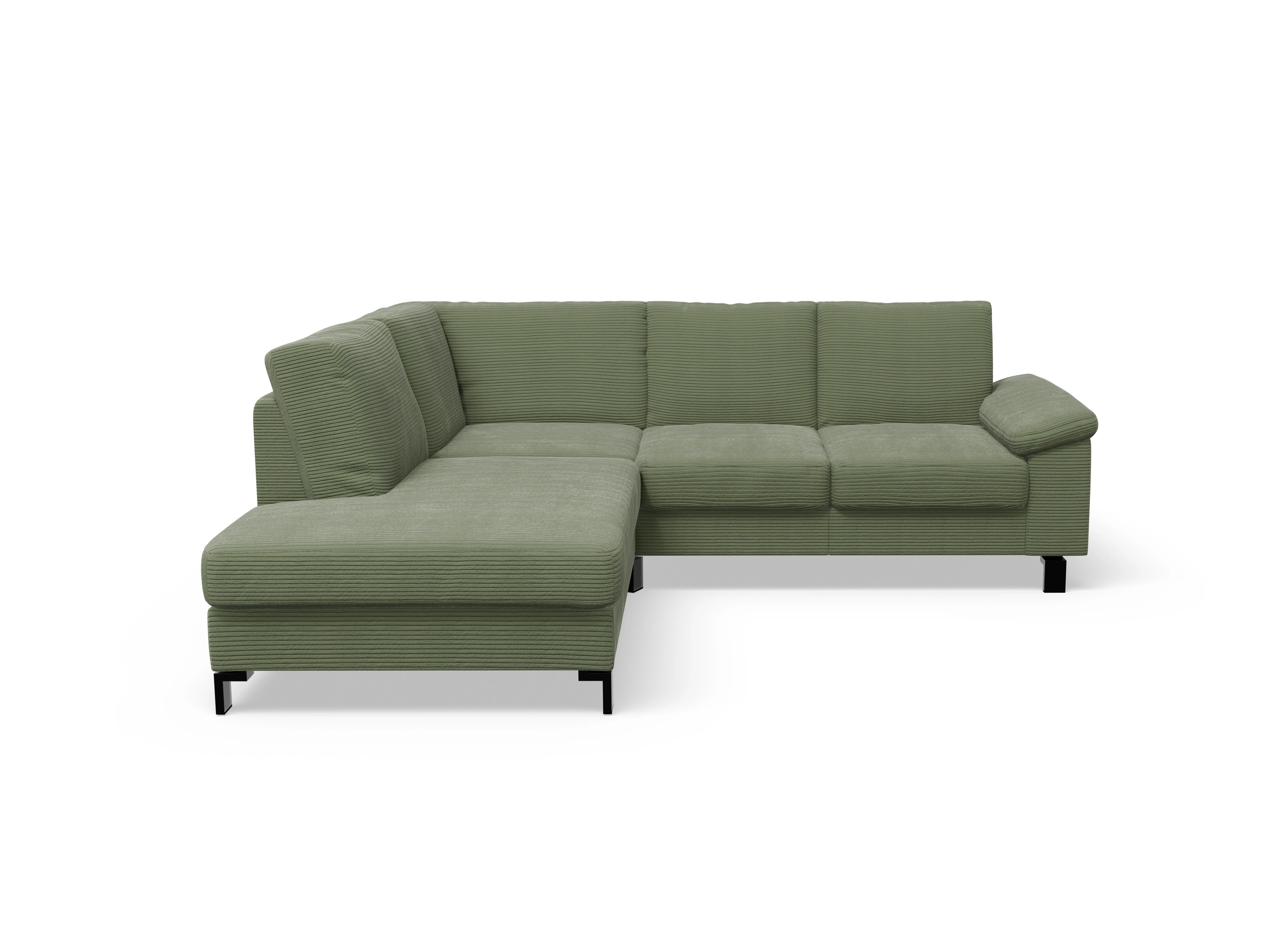 Ansicht des Produktes Casco 2.0 Ecksofa links Abschluss offen in Stoff Grün