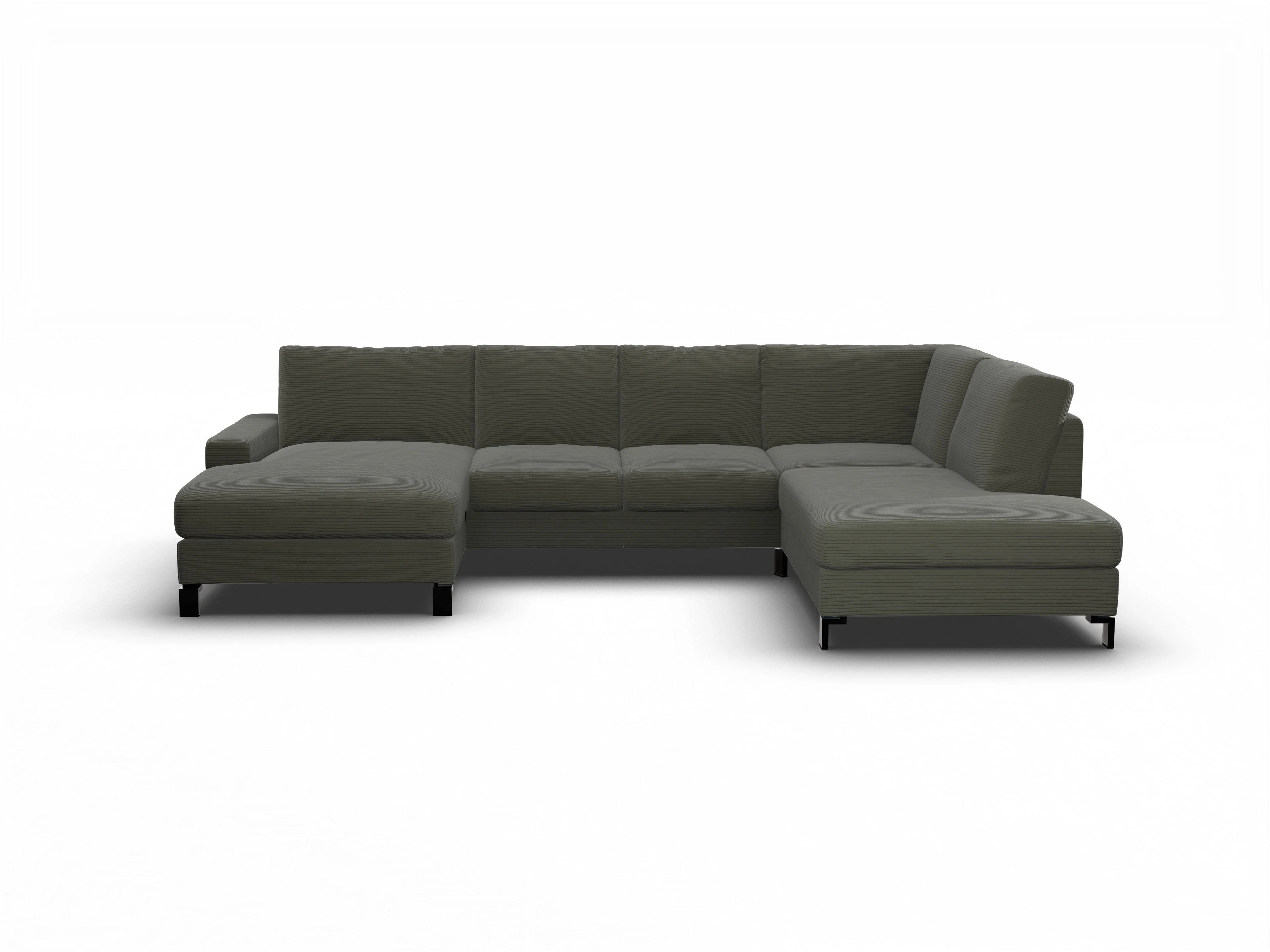 Ansicht des Produktes Casco 2.0 Wohnlandschaft offen beidseitig in Stoff Grün