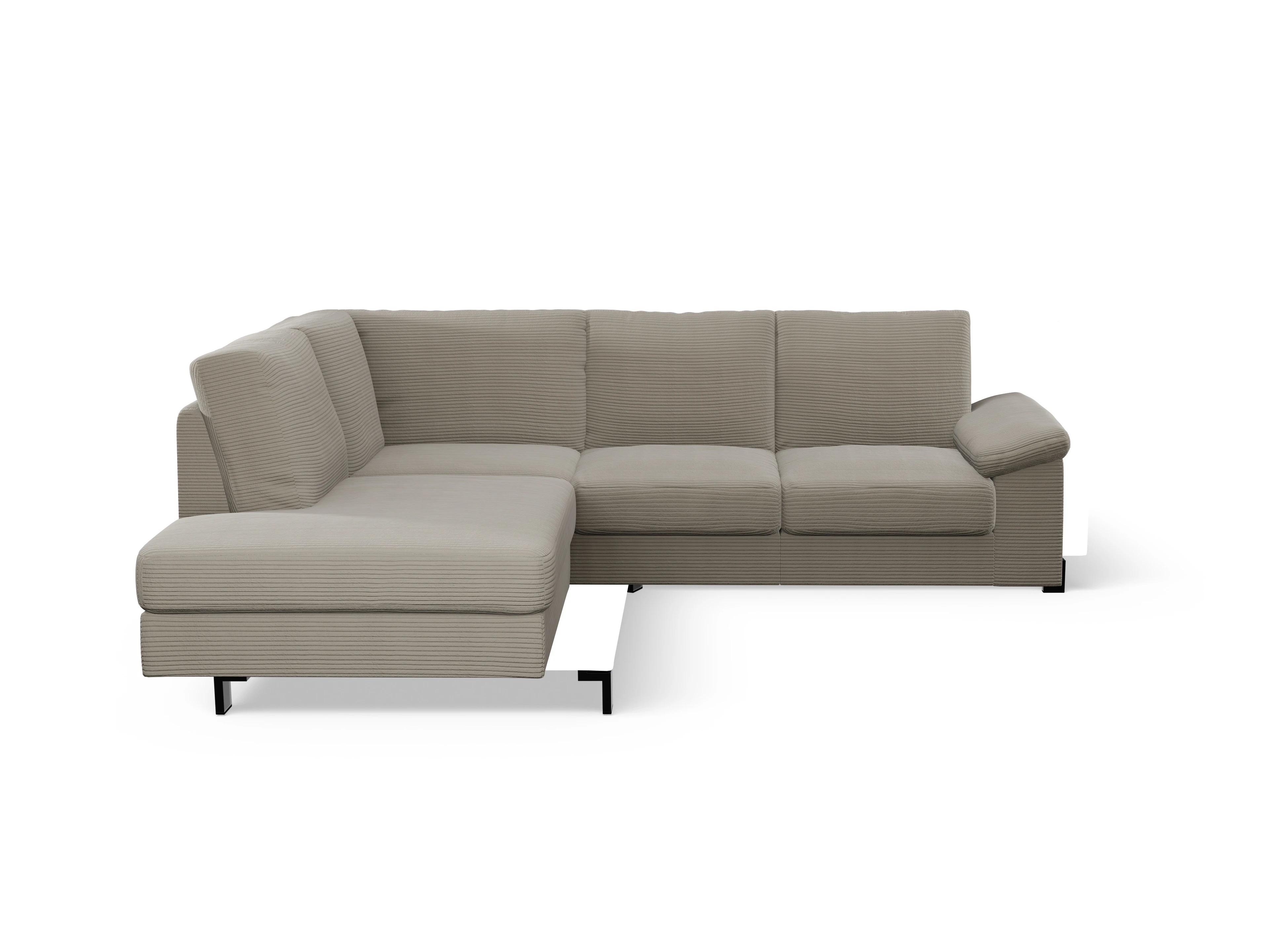 Ansicht des Produktes Casco 2.0 Ecksofa links Abschluss offen in Stoff Braun