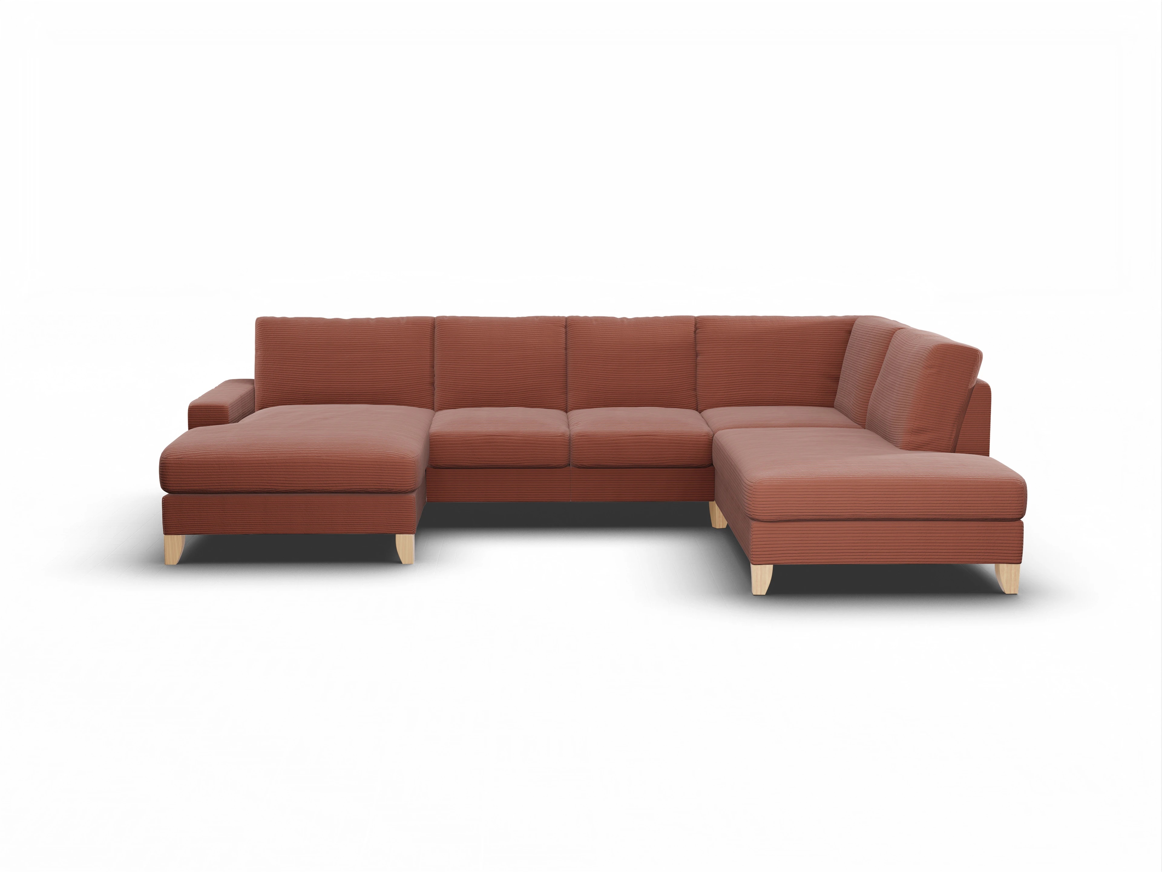 Ansicht des Produktes Casco 2.0 Wohnlandschaft offen beidseitig in Stoff Braun