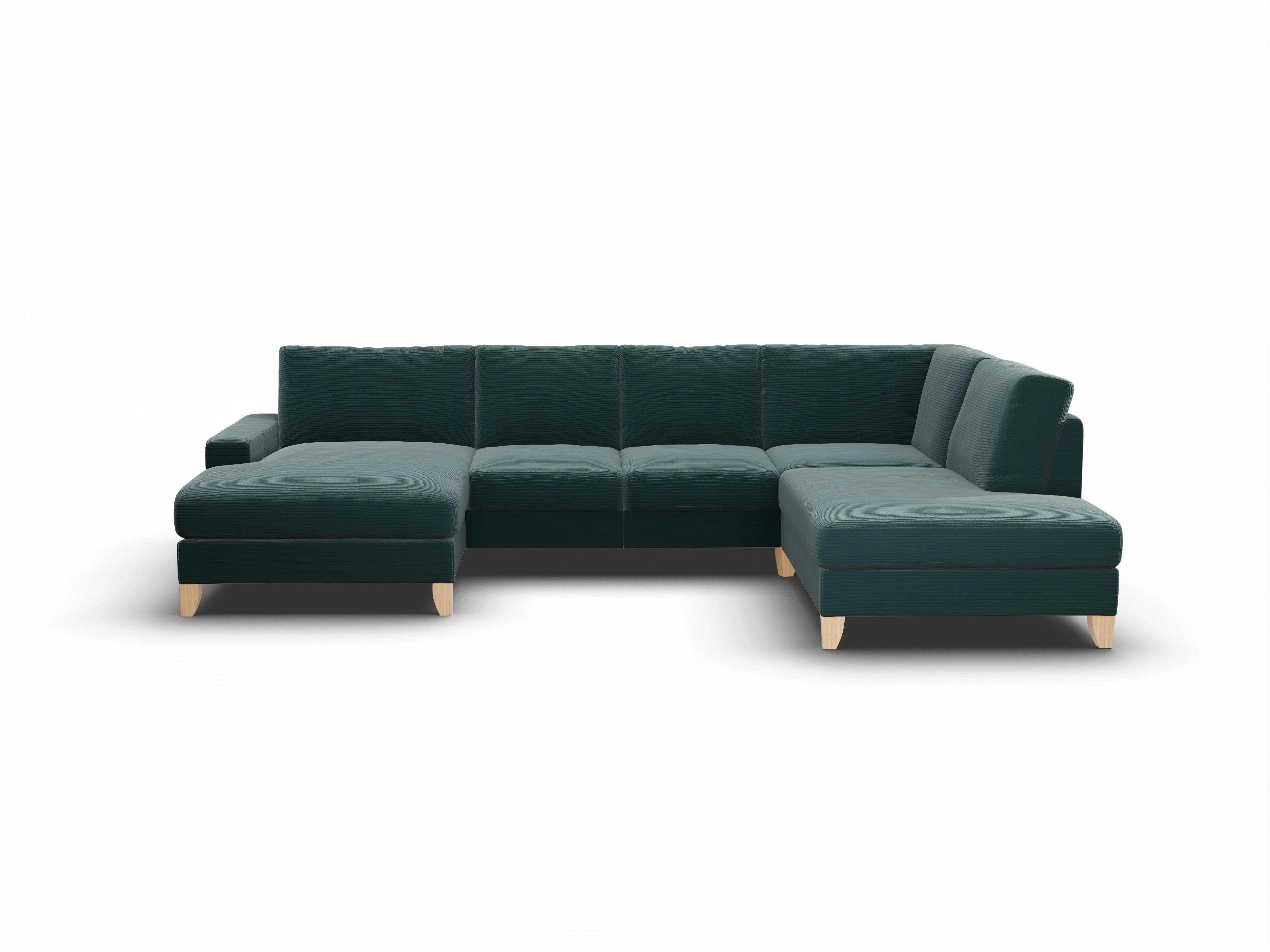 Ansicht des Produktes Casco 2.0 Wohnlandschaft offen beidseitig in Stoff Grün