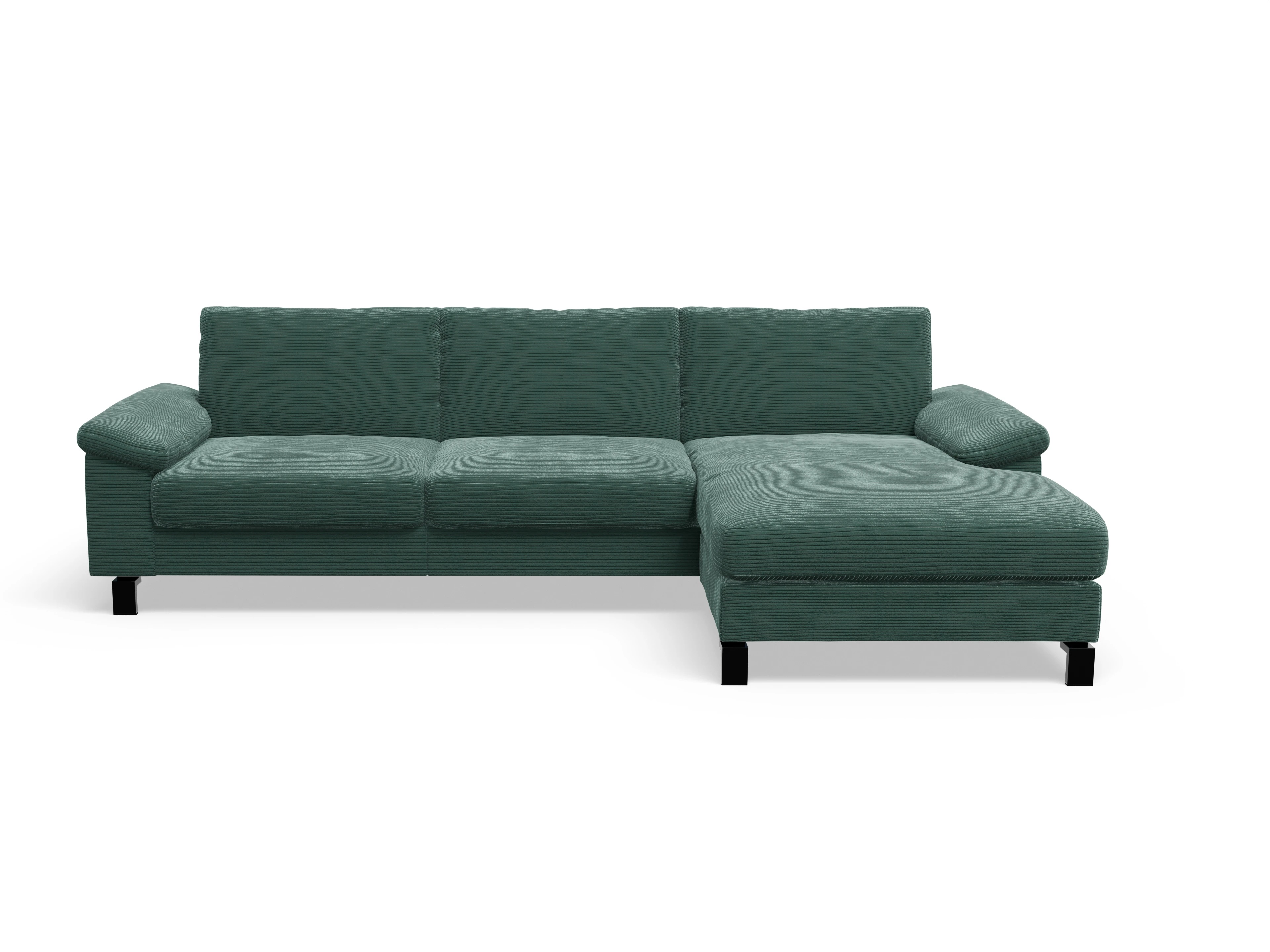 Casco Ecksofa LO Large R Ansicht des Produktes Casco 2.0 Ecksofa rechts Abschluss offen in Stoff Grün