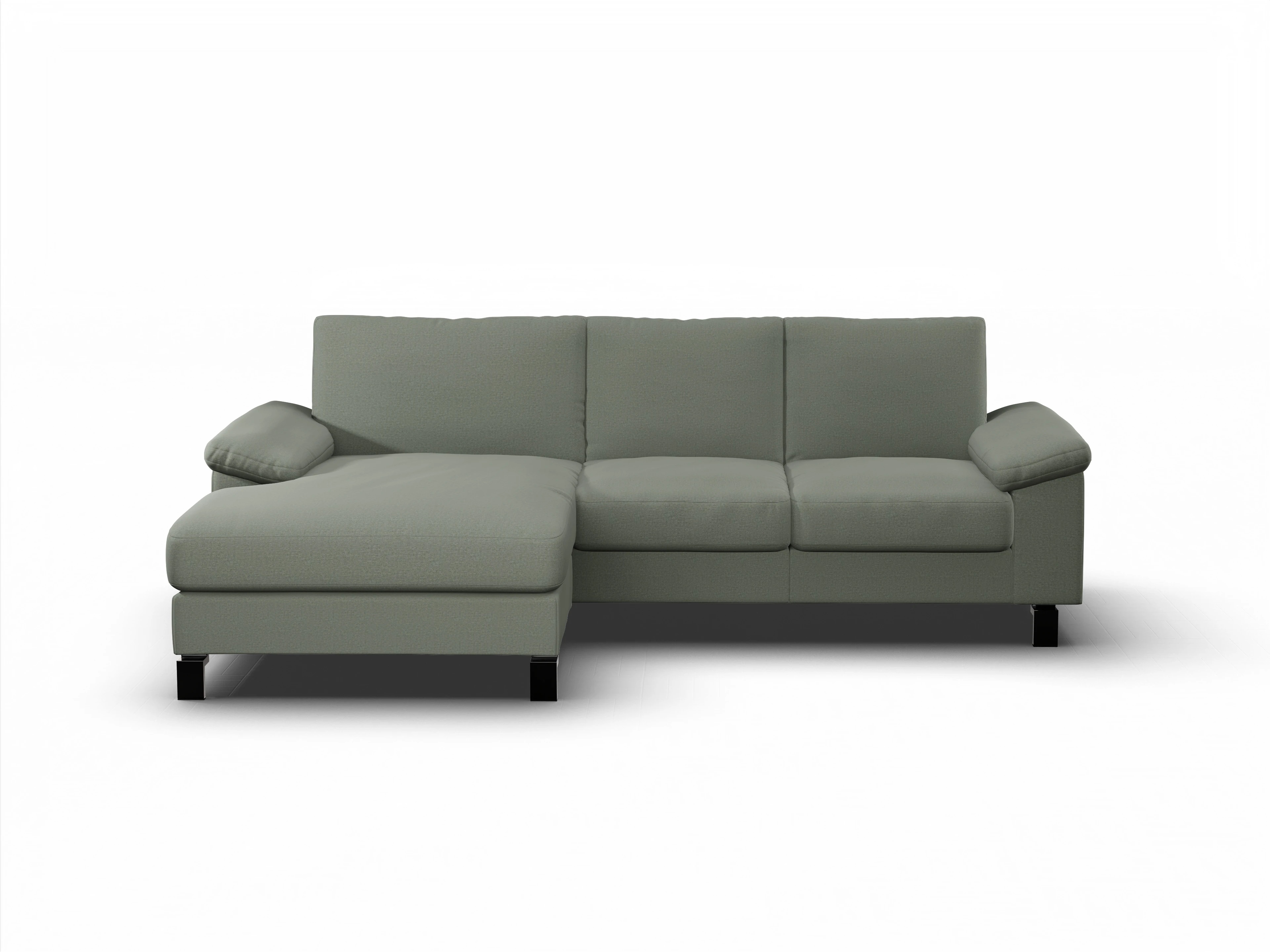 Casco Ecksofa LO Medium L Ansicht des Produktes Casco 2.0 Ecksofa links Abschluss offen in Stoff Grün