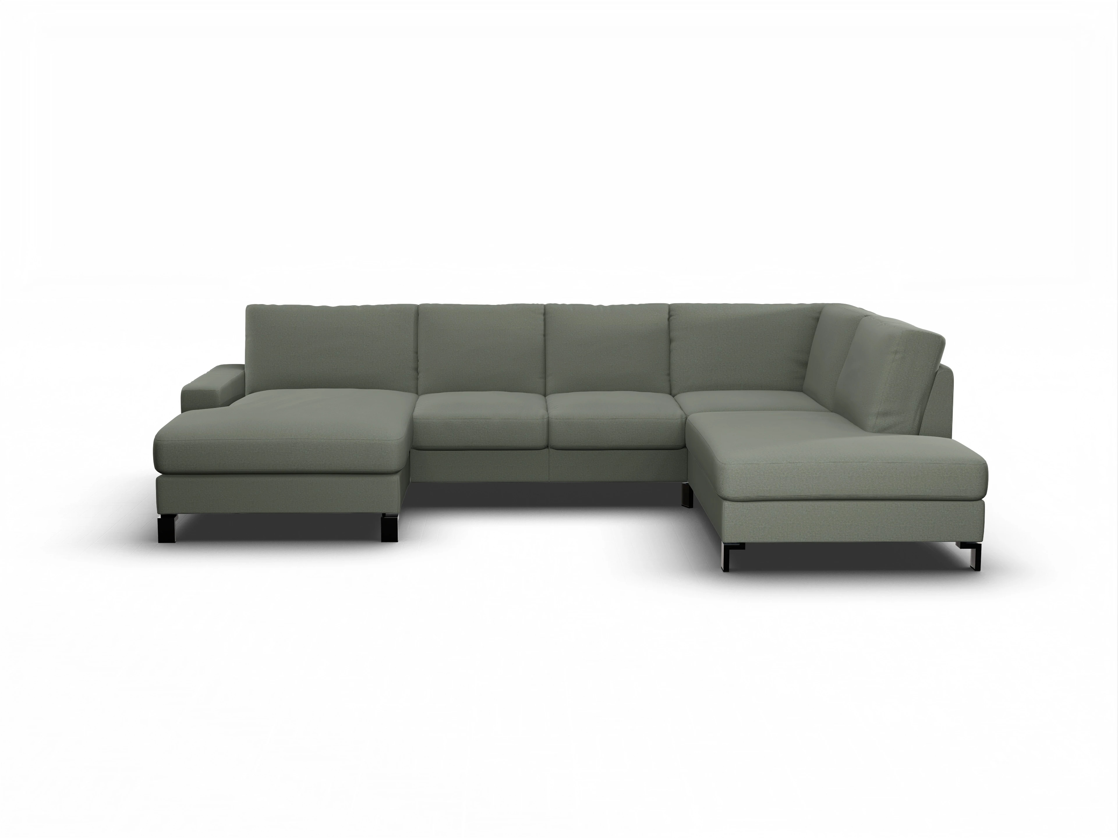 Ansicht des Produktes Casco 2.0 Wohnlandschaft offen beidseitig in Stoff Grün