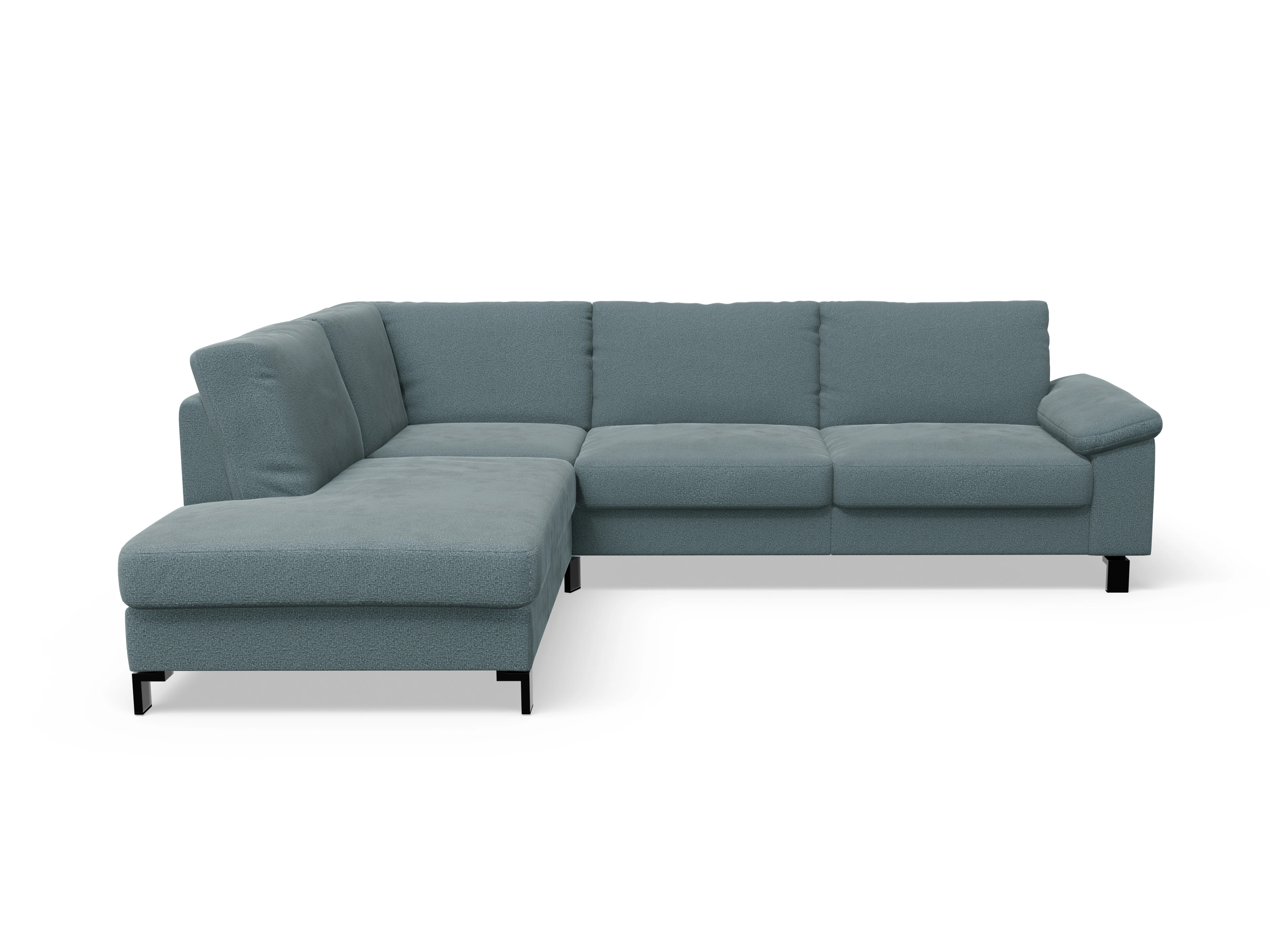 Casco Ecksofa UM Large L Ansicht des Produktes Casco 2.0 Ecksofa links Abschluss offen in Stoff Grün