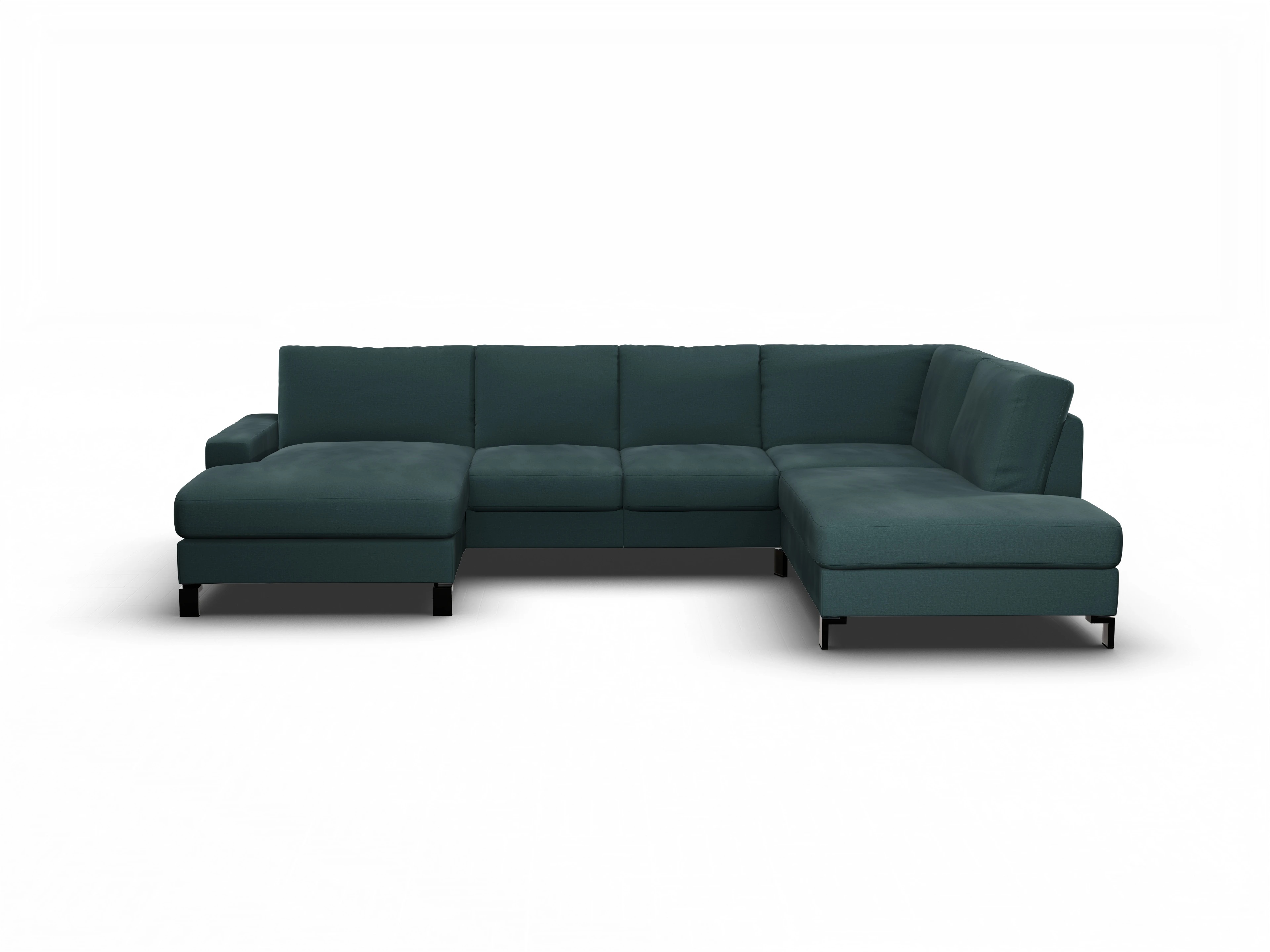 Ansicht des Produktes Casco 2.0 Wohnlandschaft offen beidseitig in Stoff Grün