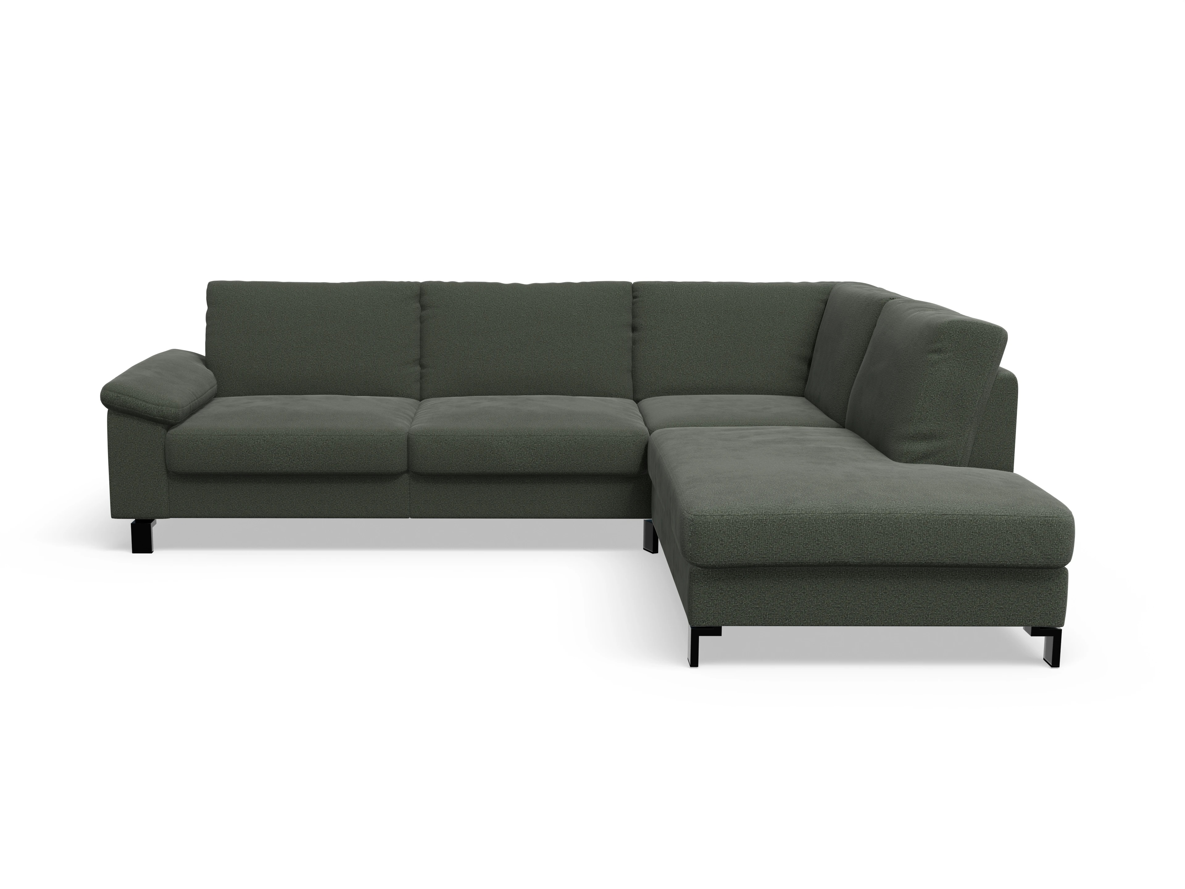 Casco Ecksofa UM Large R Ansicht des Produktes Casco 2.0 Ecksofa rechts Abschluss offen in Stoff Grün