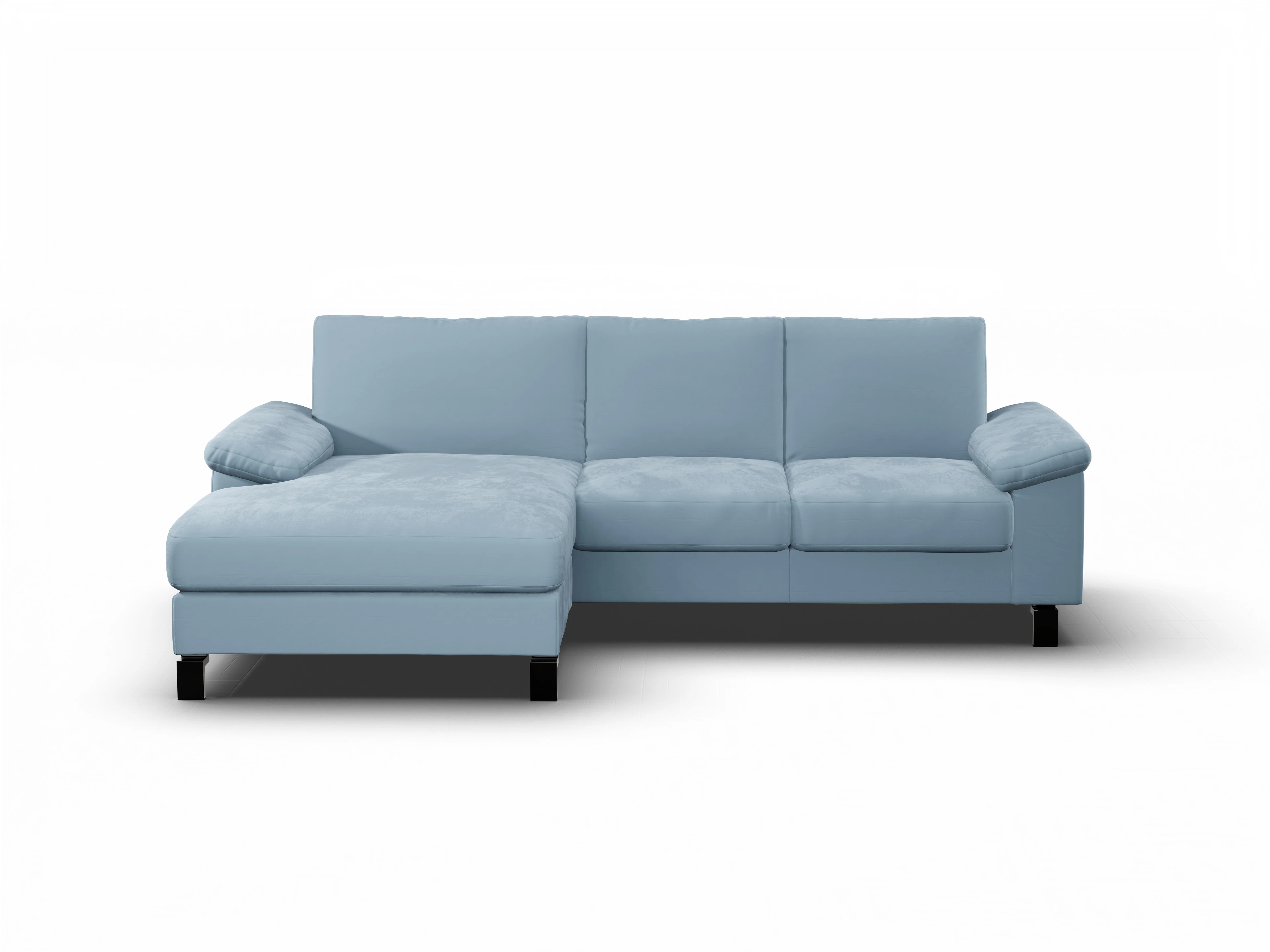 Ansicht des Produktes Casco 2.0 Ecksofa links Abschluss offen in Stoff Blau