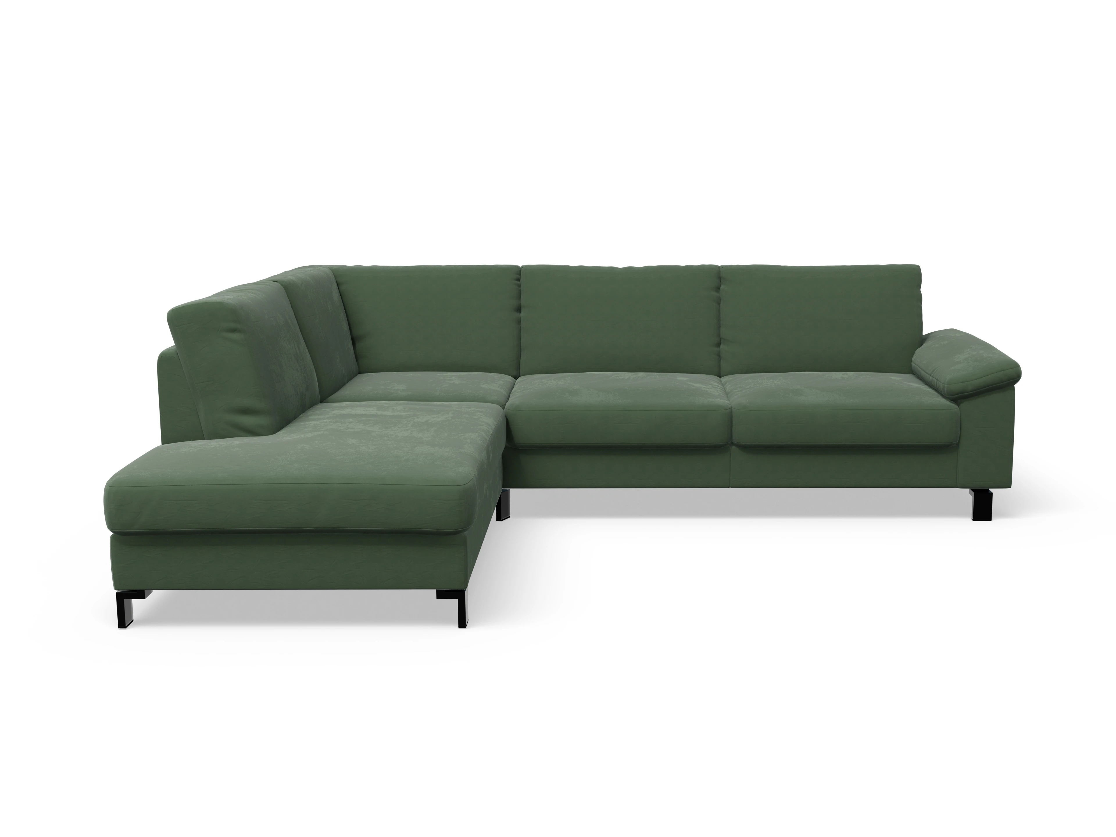Casco Ecksofa UM Large L Ansicht des Produktes Casco 2.0 Ecksofa links Abschluss offen in Stoff Grün