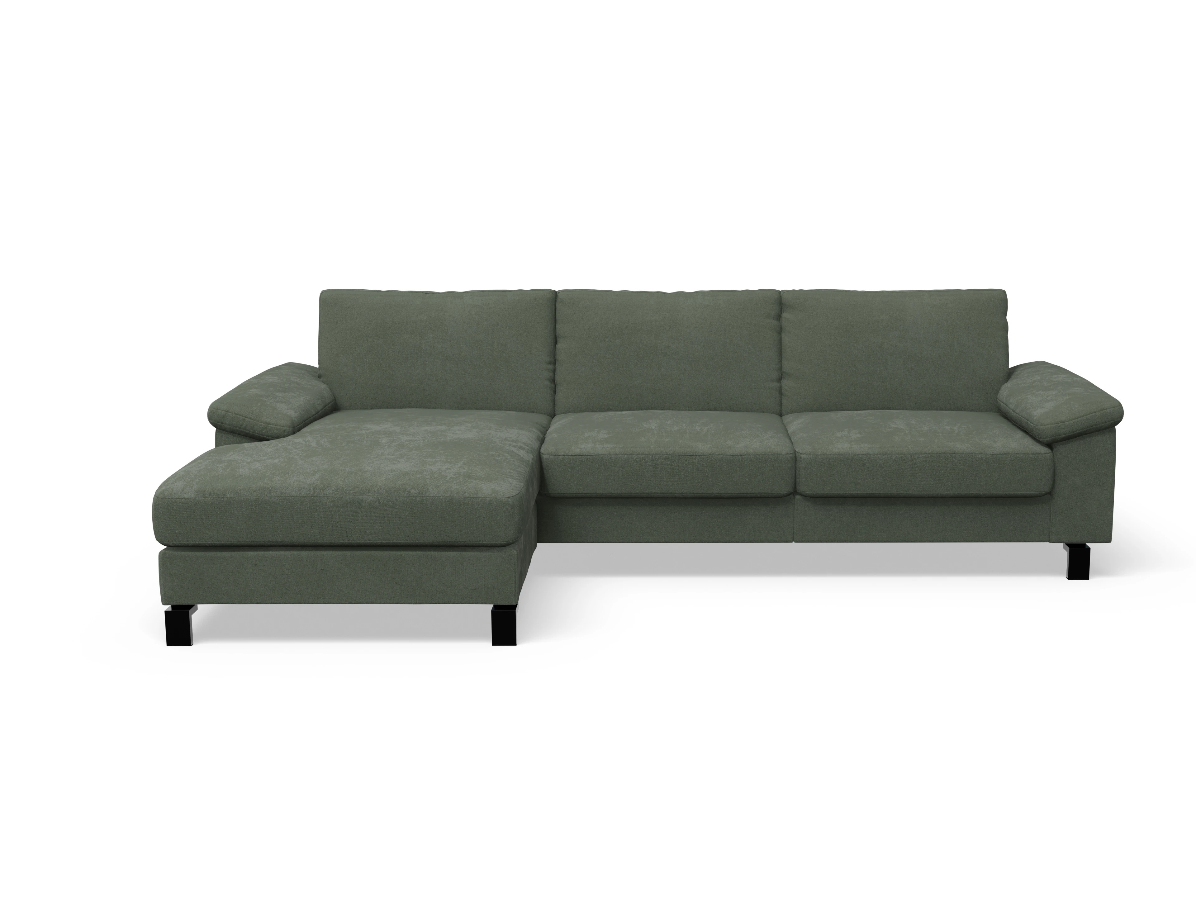 Casco Ecksofa LO Large L Ansicht des Produktes Casco 2.0 Ecksofa links Abschluss offen in Stoff Grün