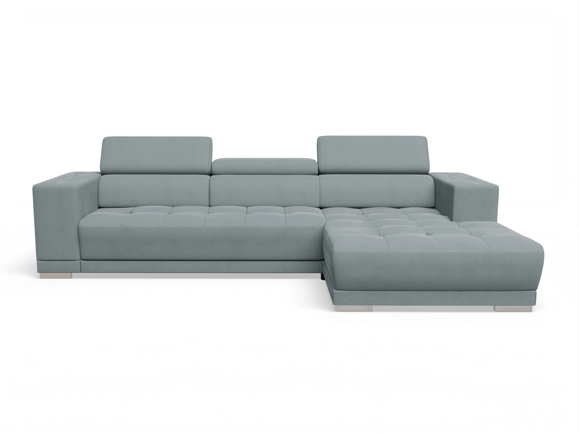 Ansicht des Produktes Connor Ecksofa rechts Abschluss offen in Stoff Blau