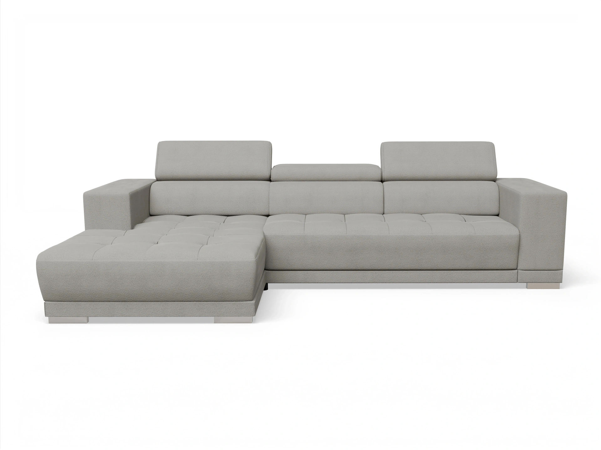 Ansicht des Produktes Connor Ecksofa links Abschluss offen in Stoff Grau